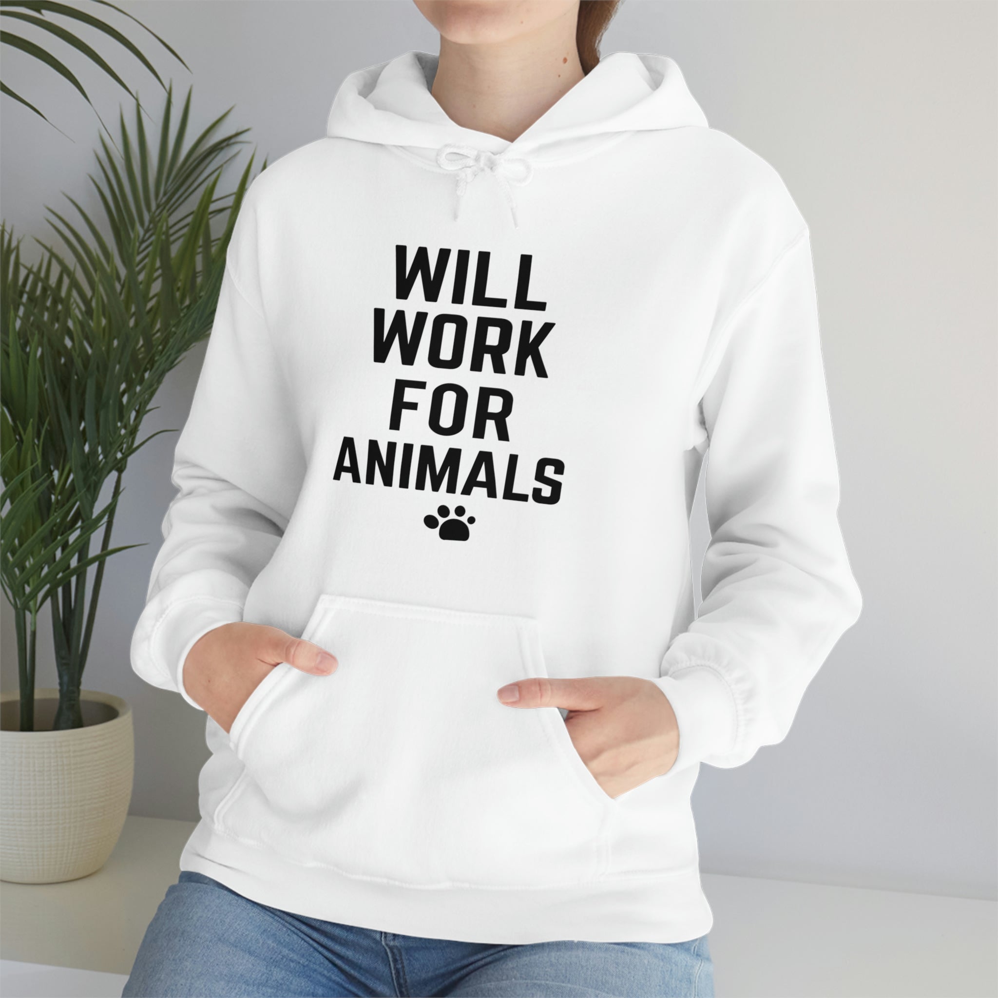 Will Work For Animals - Unisex Heavy Blend™ Hooded Sweatshirt
