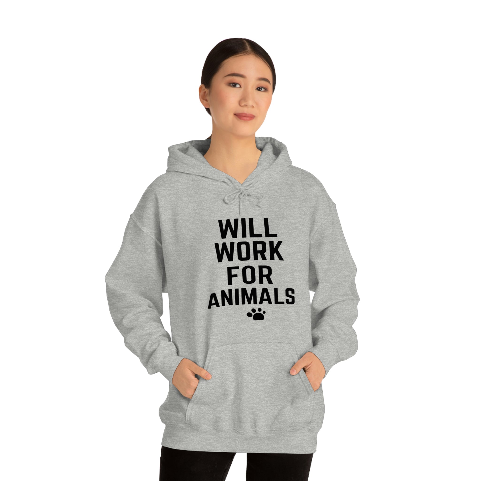 Will Work For Animals - Unisex Heavy Blend™ Hooded Sweatshirt