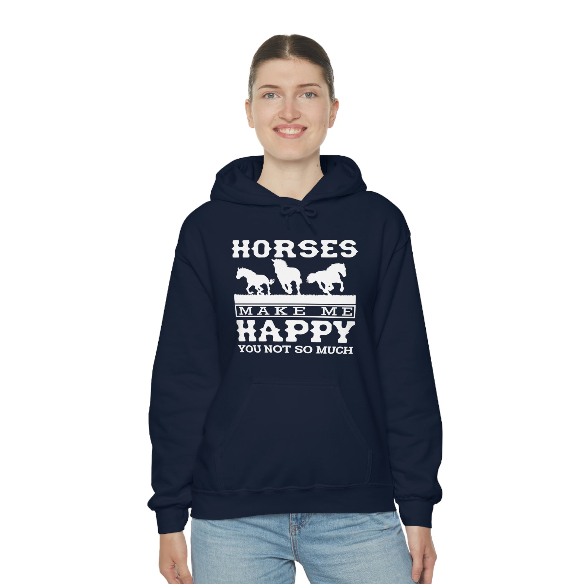 Horses Make Me Happy - Unisex Heavy Blend™ Hooded Sweatshirt