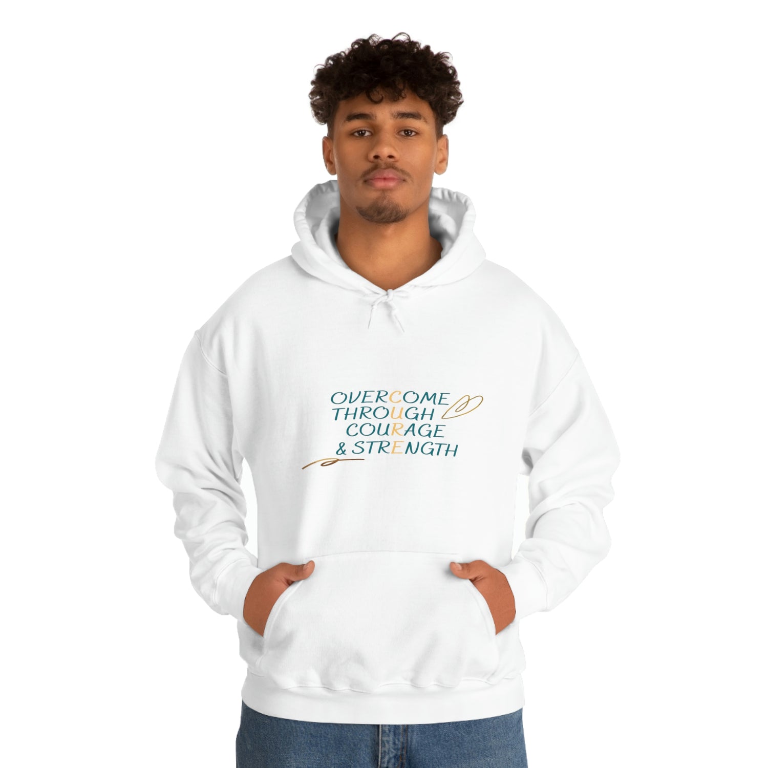 Overcome Through Courage and Strength - Unisex Heavy Blend™ Hooded Sweatshirt