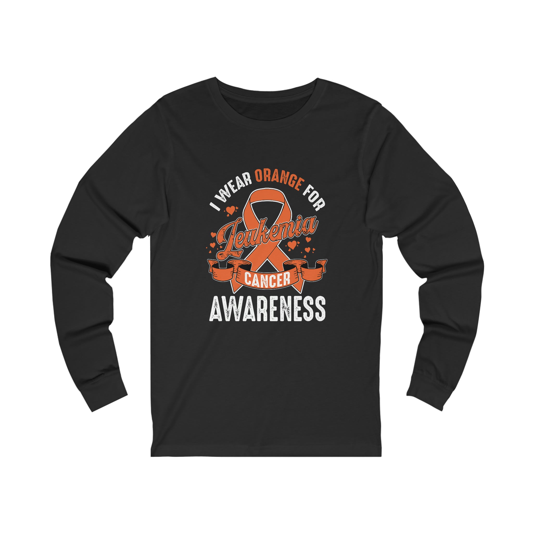 I Wear Orange For Leukemia Cancer Awareness - Unisex Jersey Long Sleeve Tee