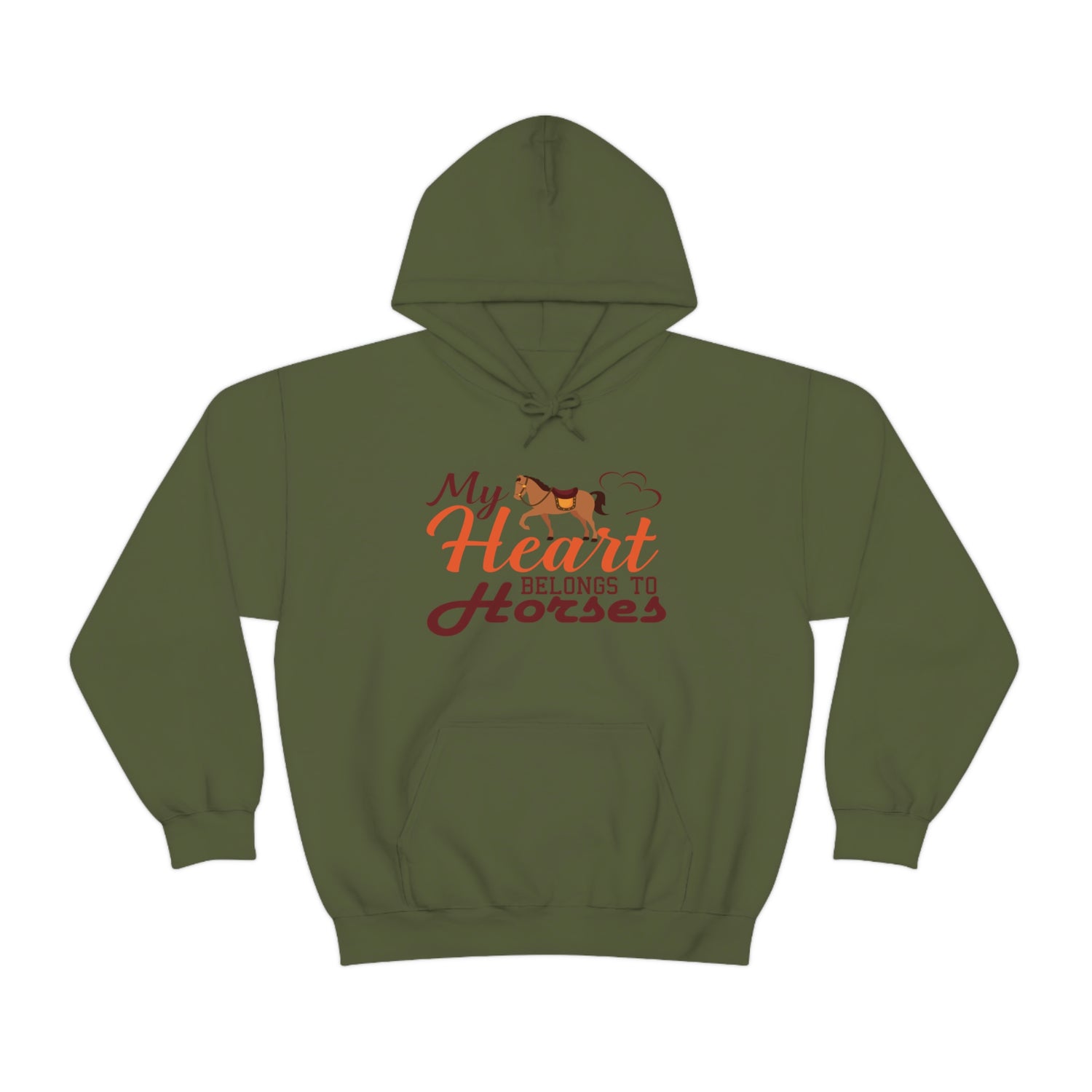 My Heart Belongs To Horses - Unisex Heavy Blend™ Hooded Sweatshirt