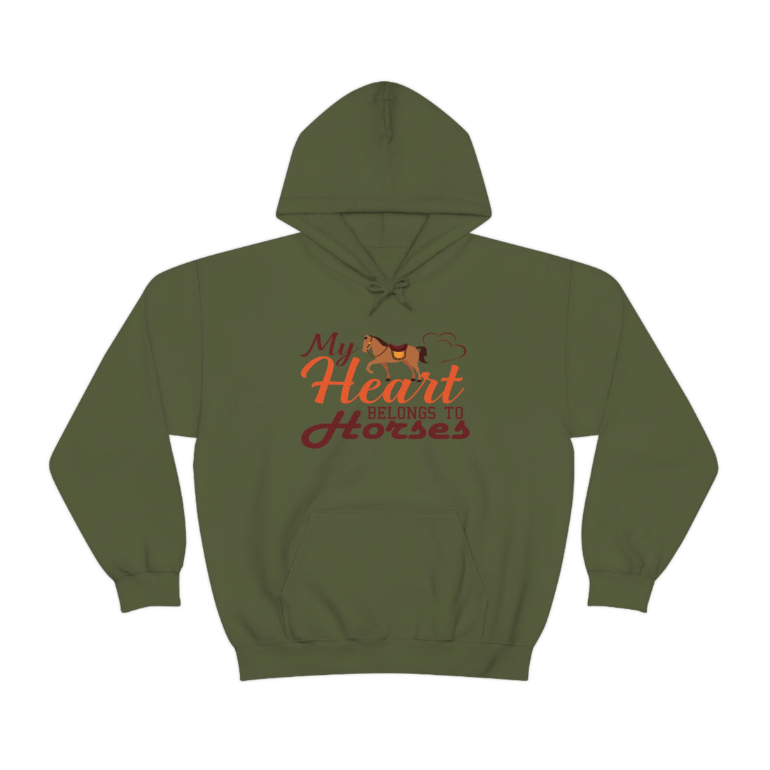 My Heart Belongs To Horses - Unisex Heavy Blend™ Hooded Sweatshirt