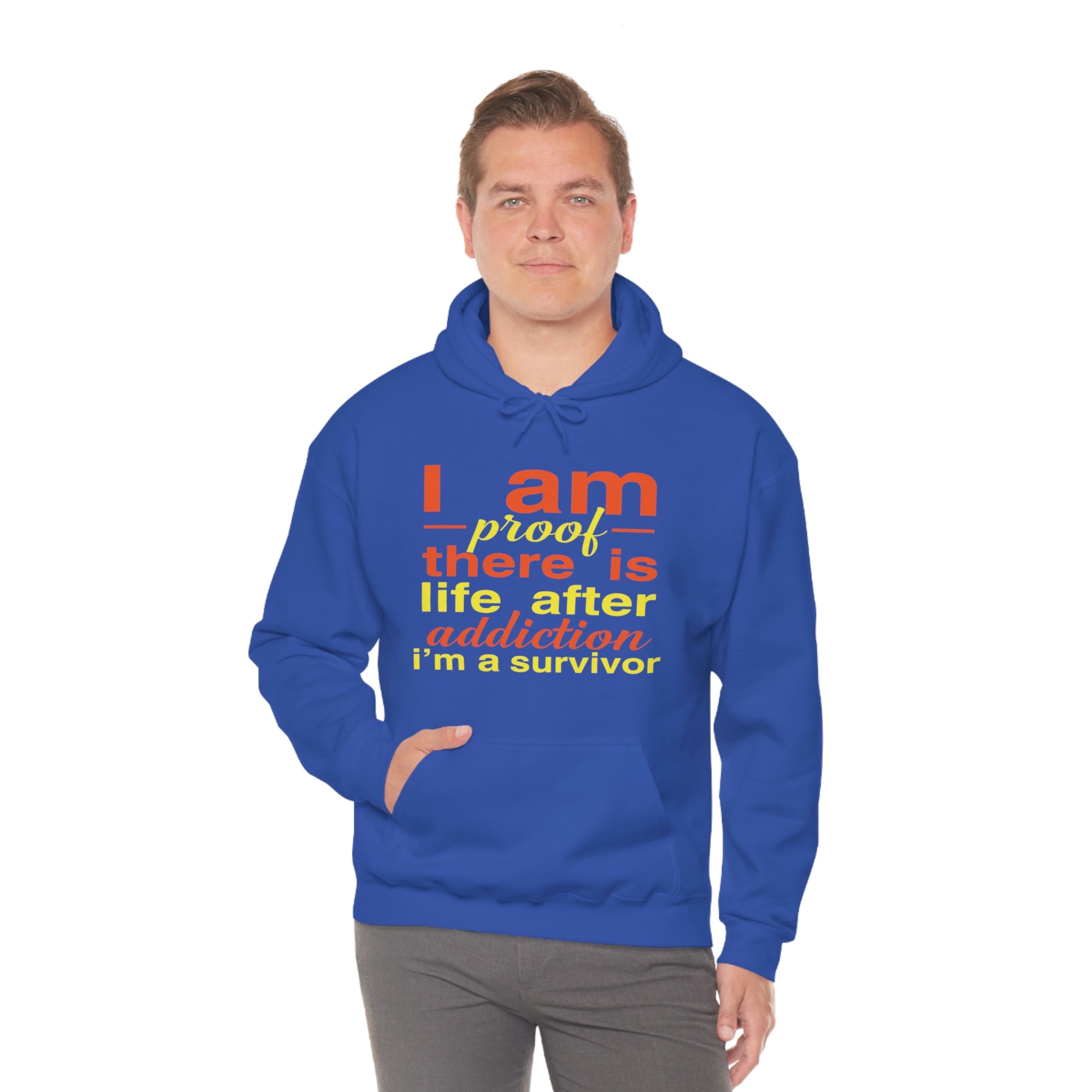 I Am Proof There Is Life After Addiction - Unisex Heavy Blend™ Hooded Sweatshirt
