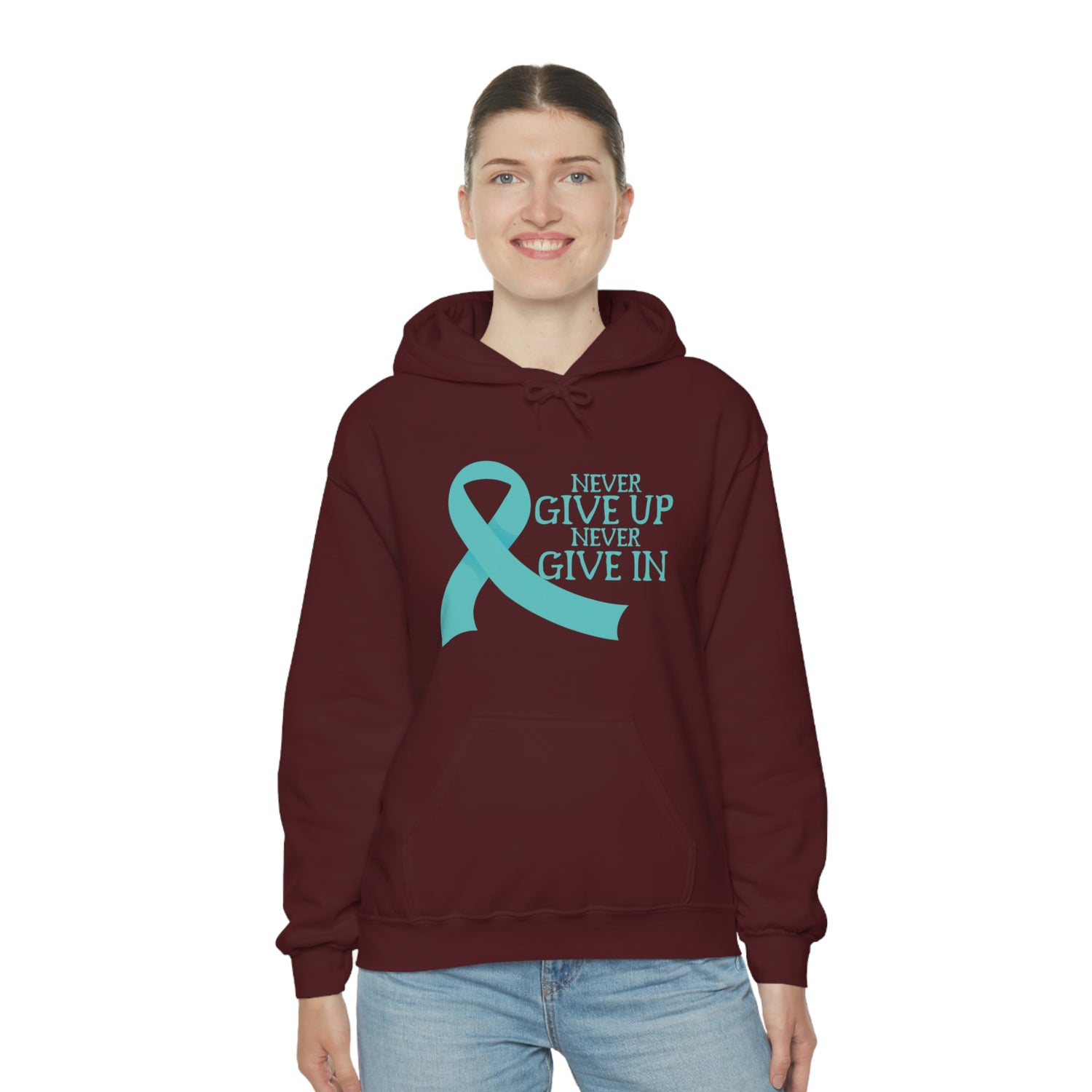 Never Give Up Never Give In - Unisex Heavy Blend™ Hooded Sweatshirt