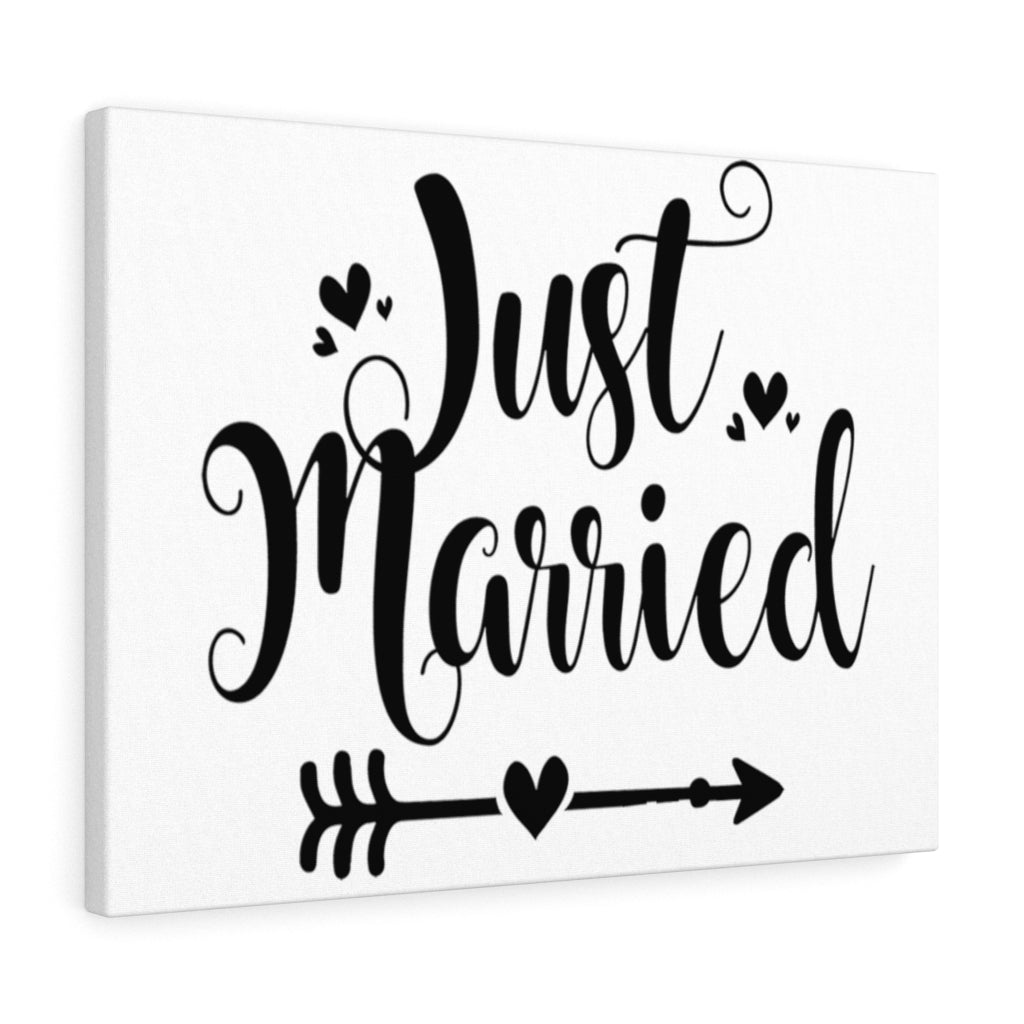 Just Married - White Canvas Print