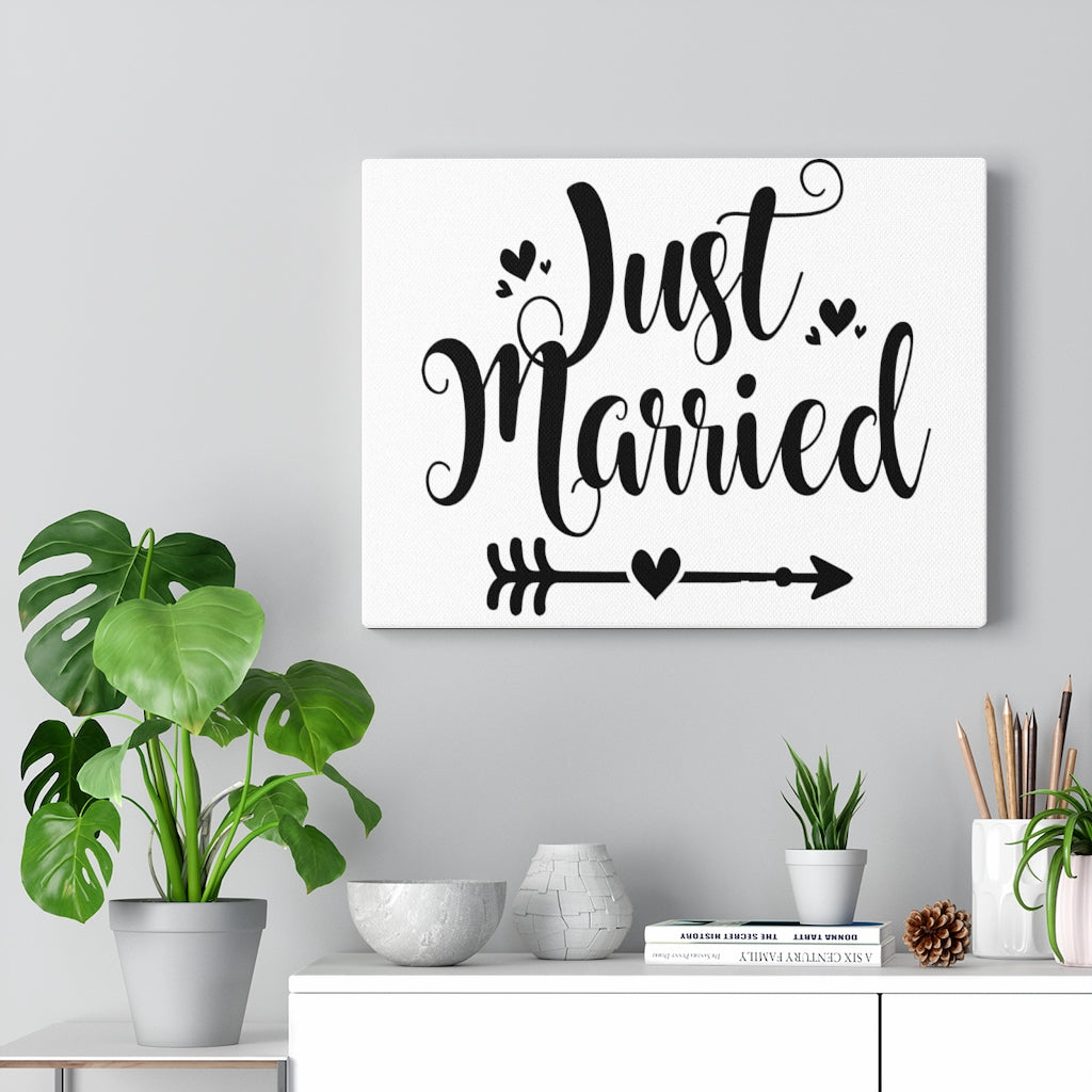 Just Married - White Canvas Print