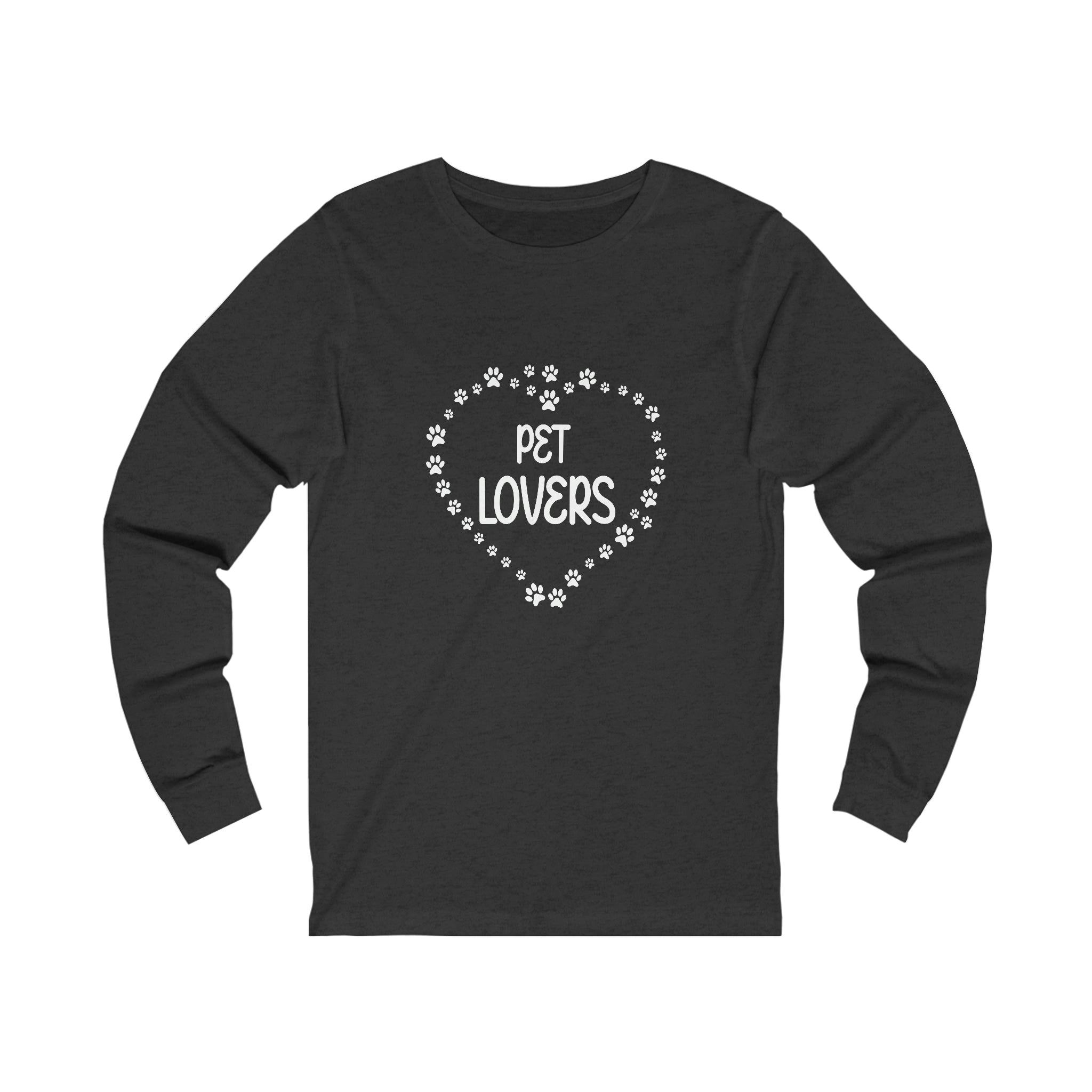 Pet Lovers With Paw Heart - Unisex Jersey Long Sleeve Tee