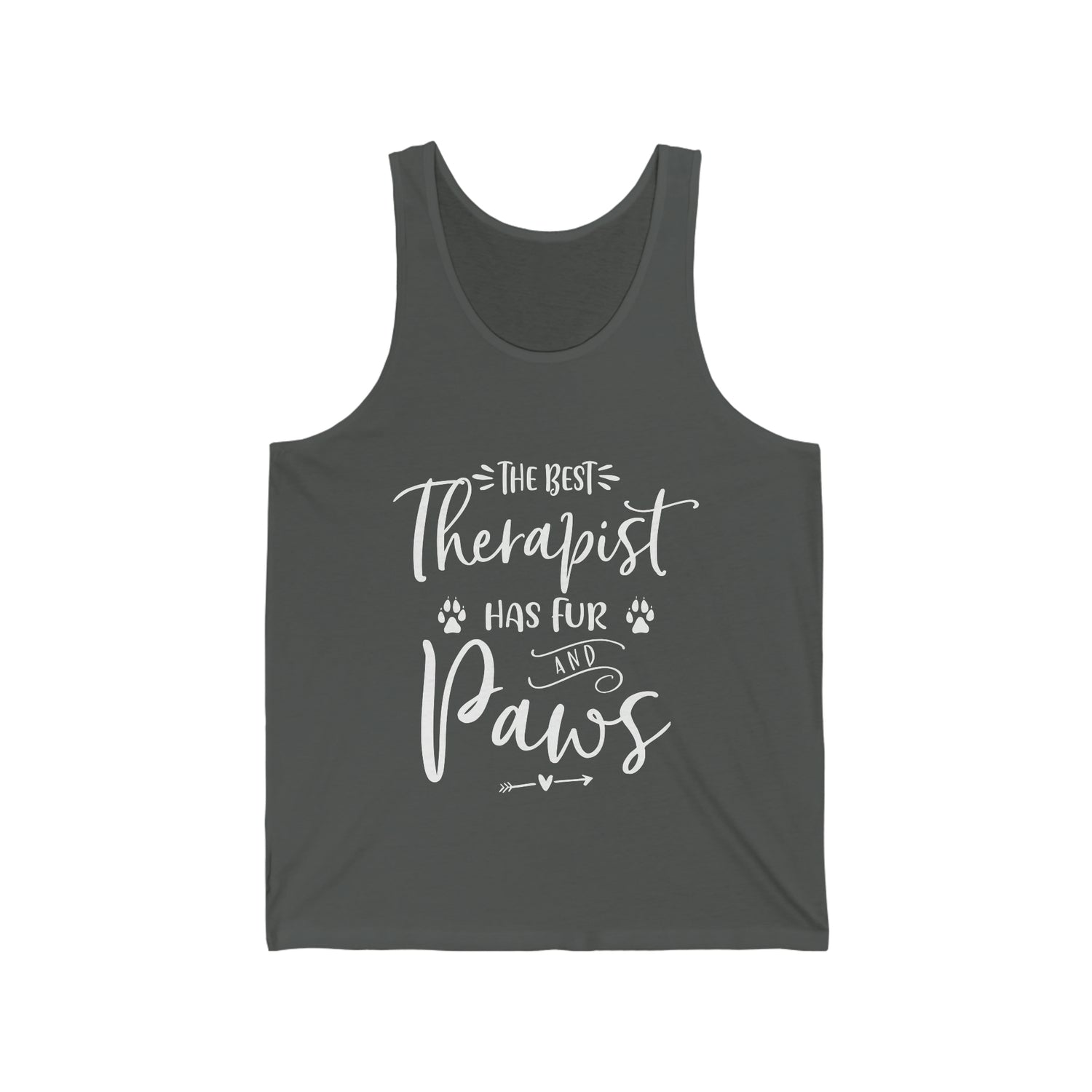 The Best Therapist Has Fur & Paws - Unisex Jersey Tank Top