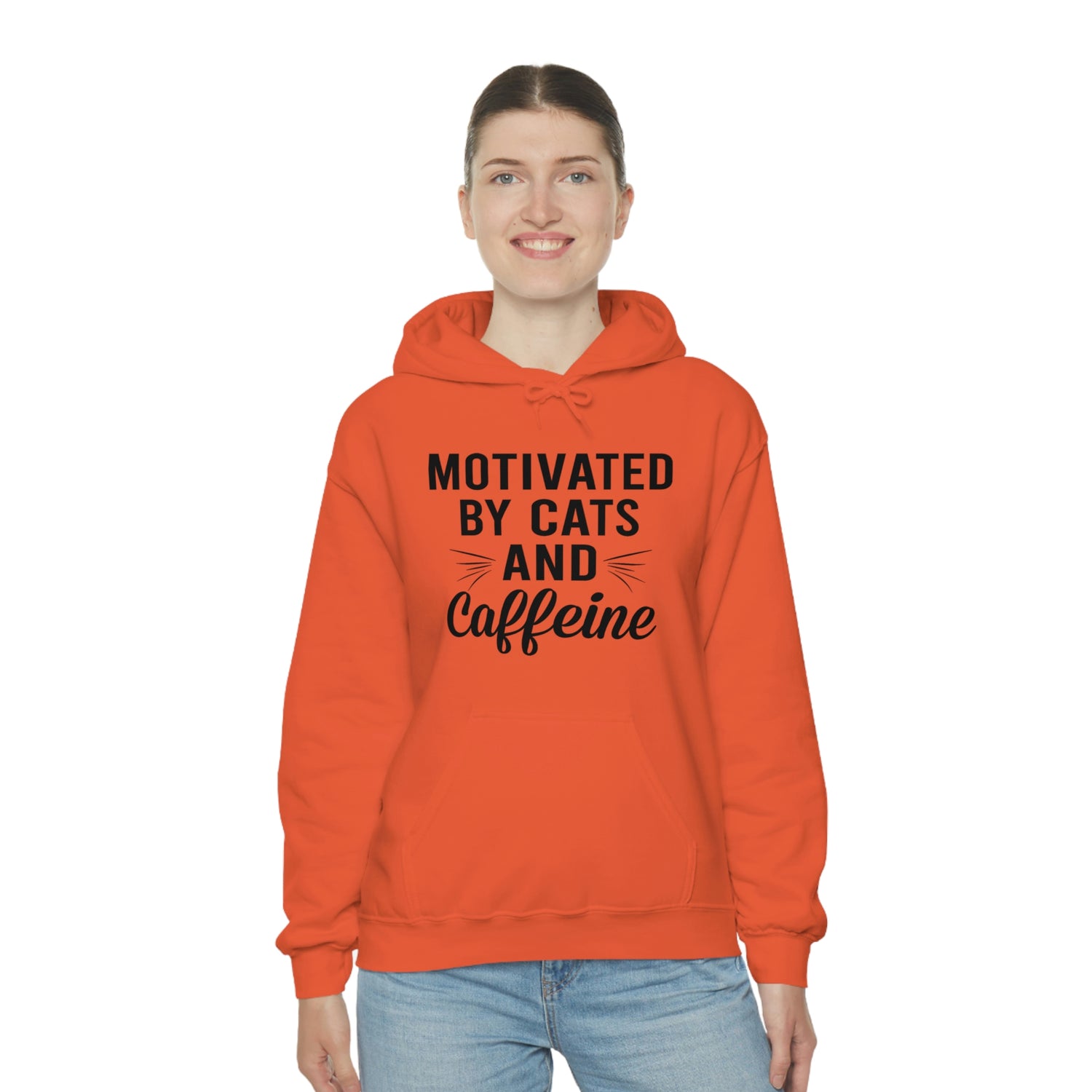 Motivated By Cats & Caffeine  - Unisex Heavy Blend™ Hooded Sweatshirt