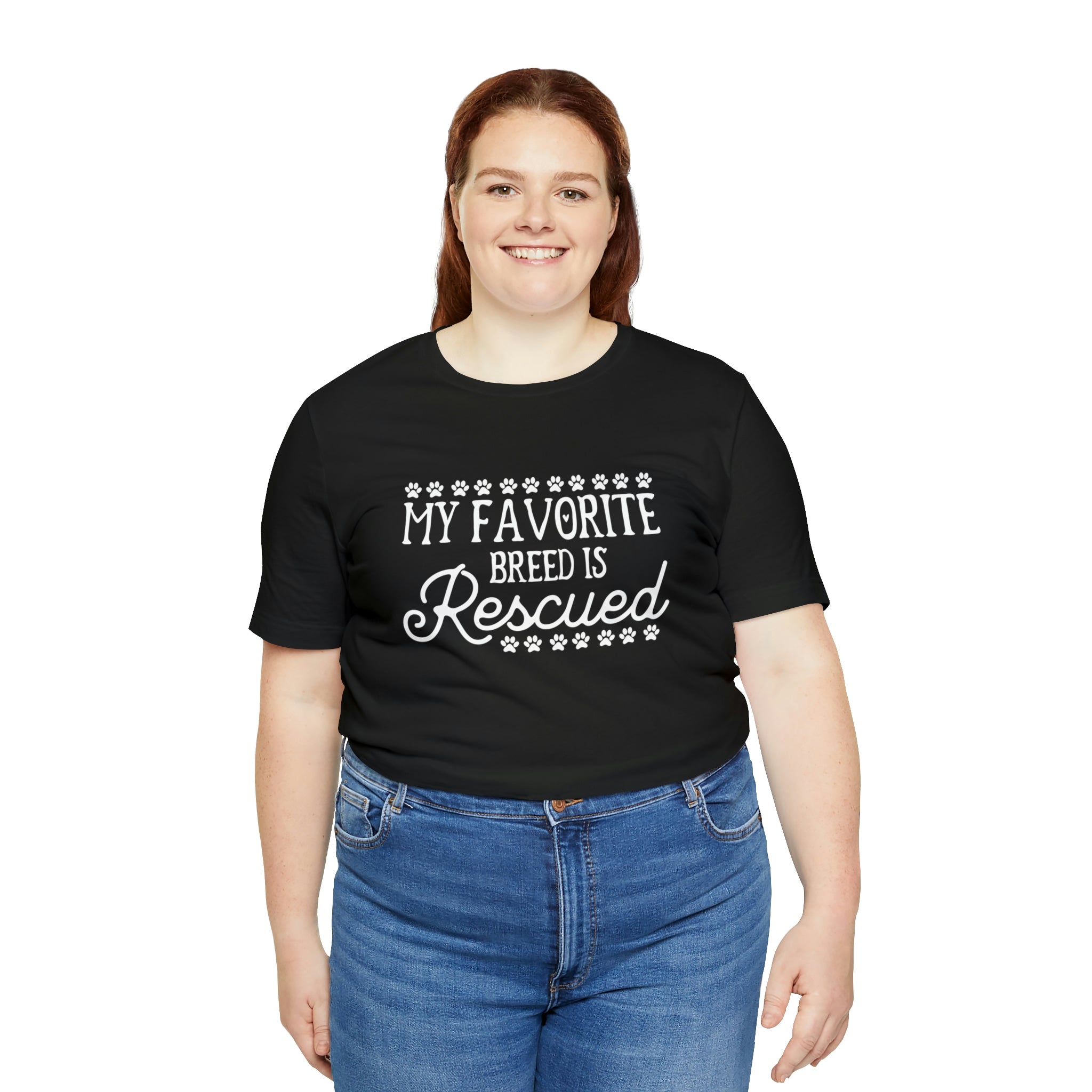 My Favorite Breed Is Rescued - Unisex Jersey Short Sleeve Tee