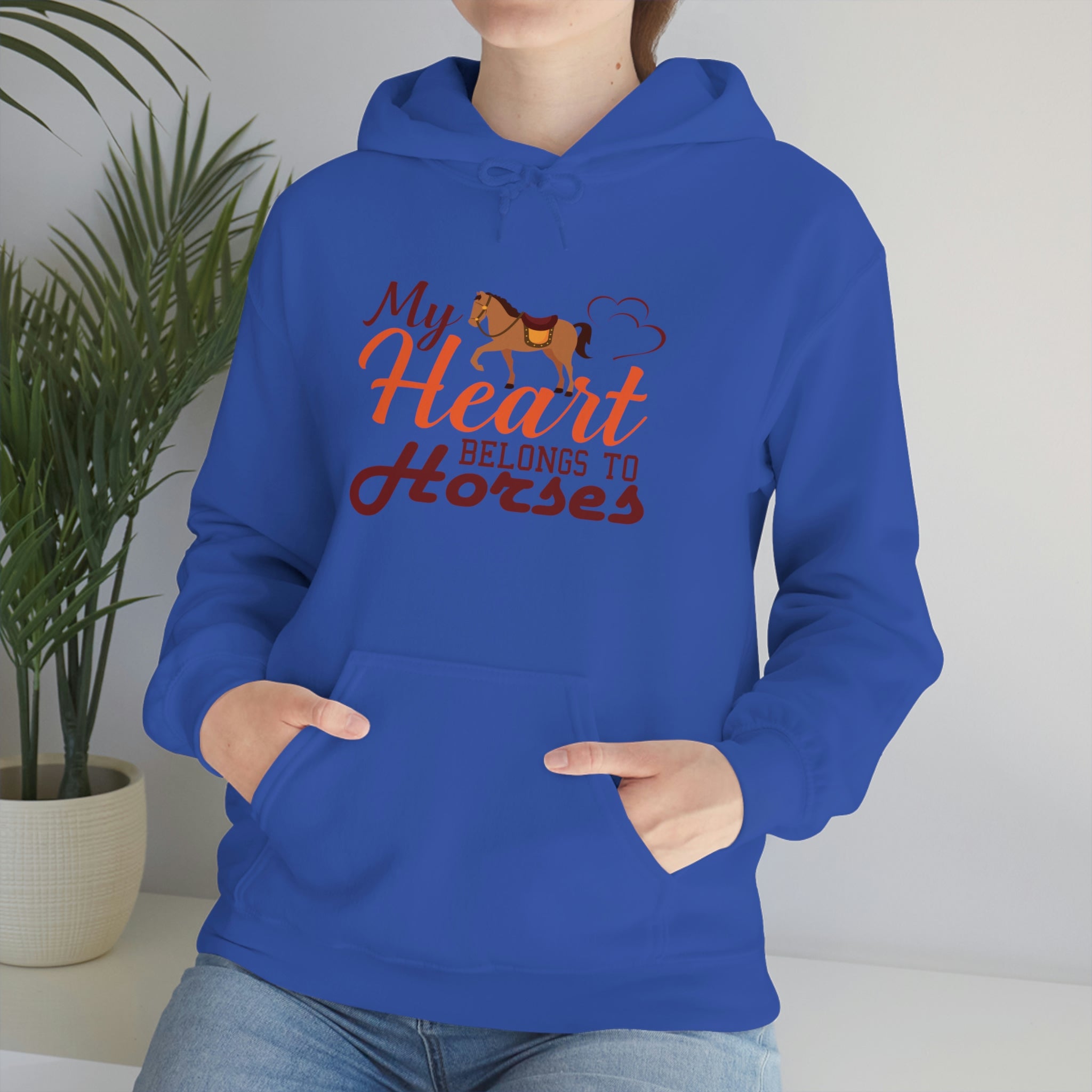 My Heart Belongs To Horses - Unisex Heavy Blend™ Hooded Sweatshirt