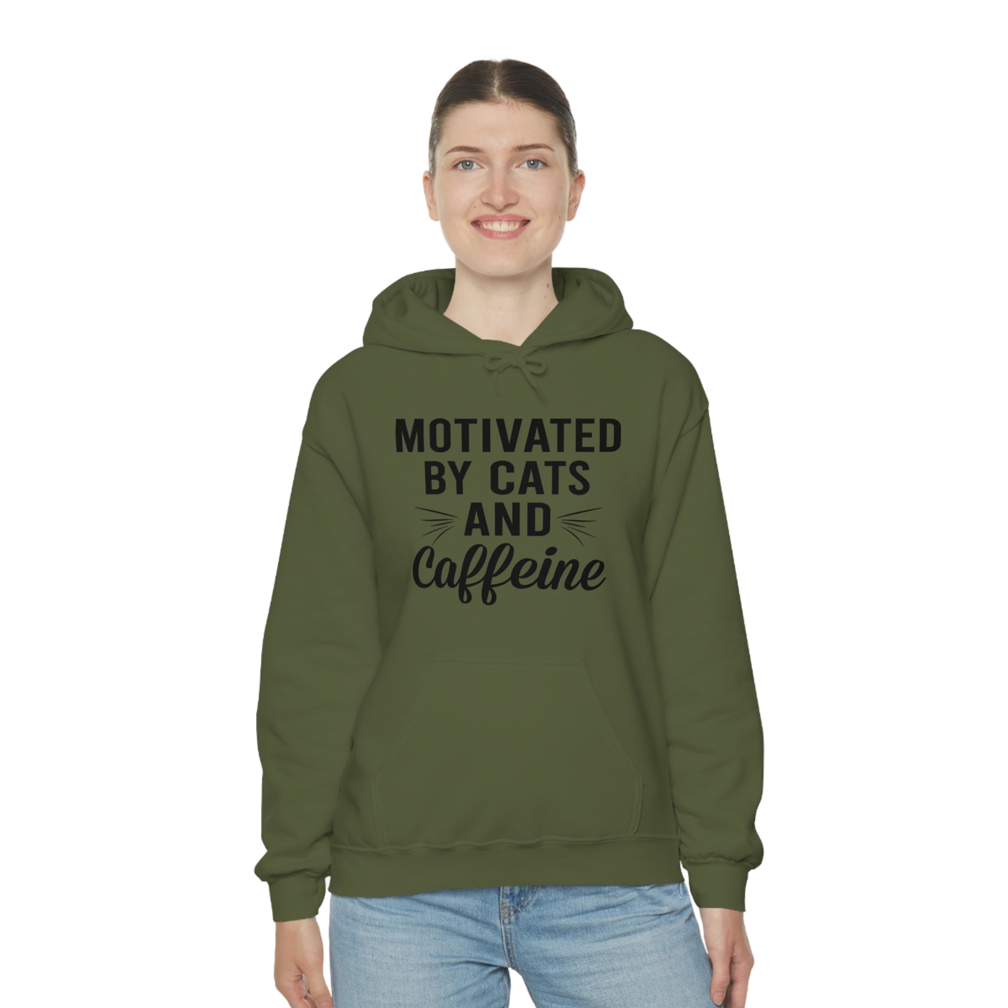 Motivated By Cats & Caffeine - Unisex Heavy Blend™ Hooded Sweatshirt