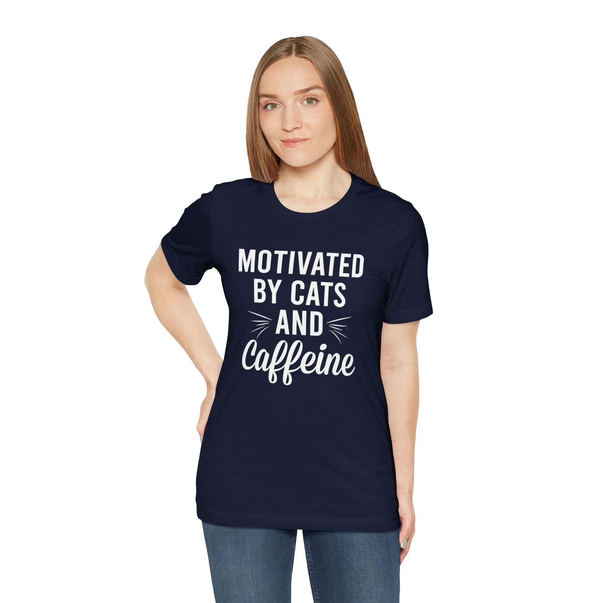 Motivated By Cats & Caffeine - Unisex Jersey Short Sleeve Tee
