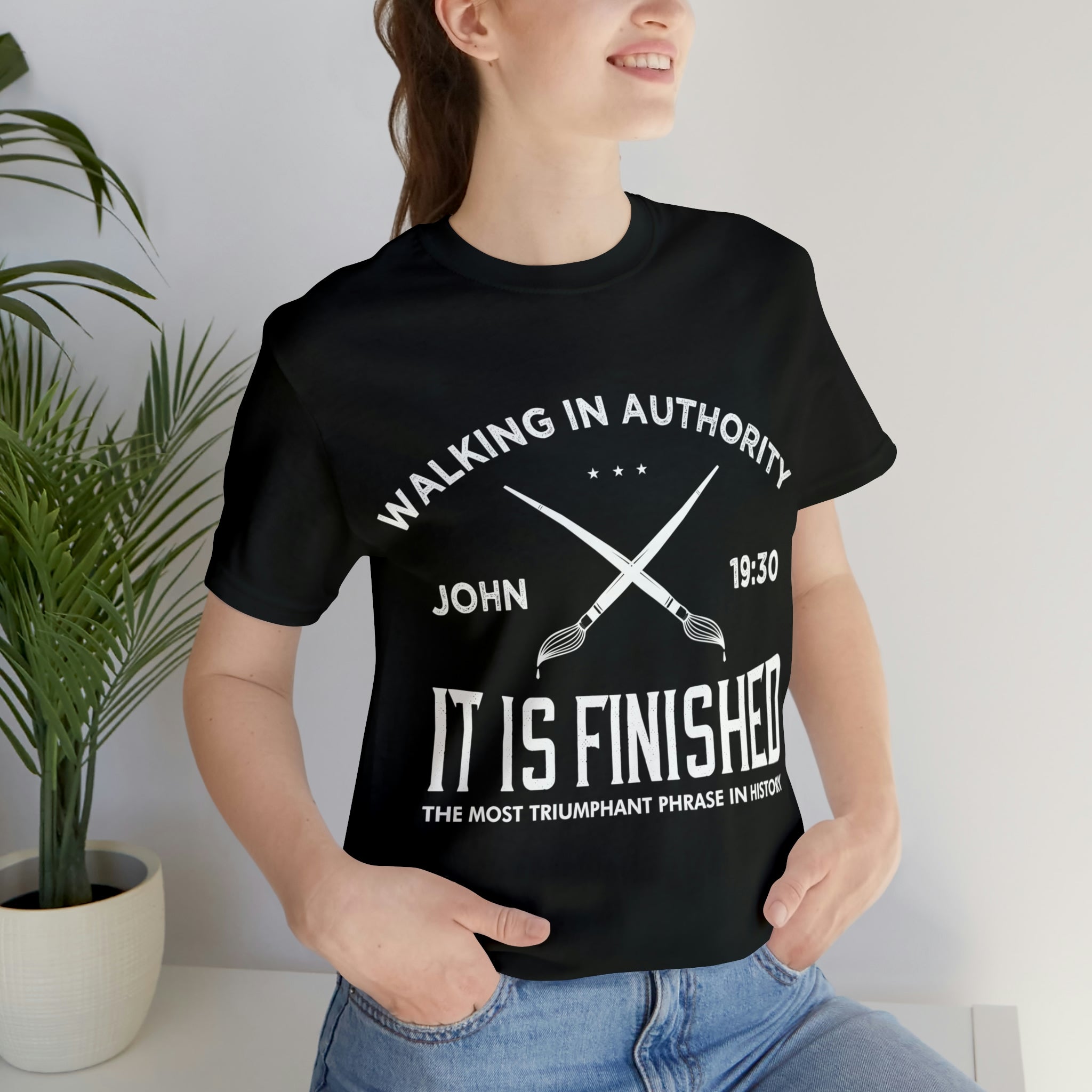 John 19:30 It Is Finished - Unisex Jersey Short Sleeve Tee
