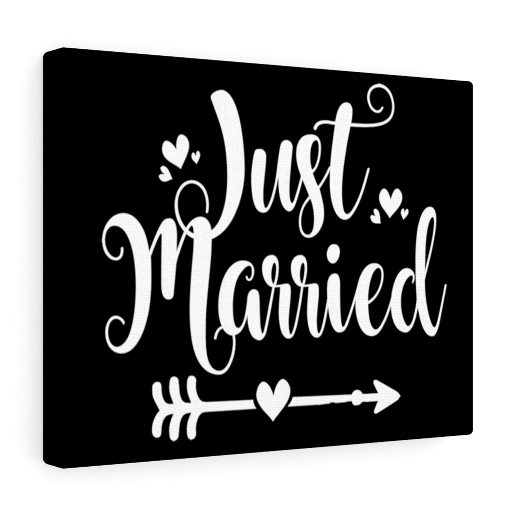 Just Married - Black Canvas Print
