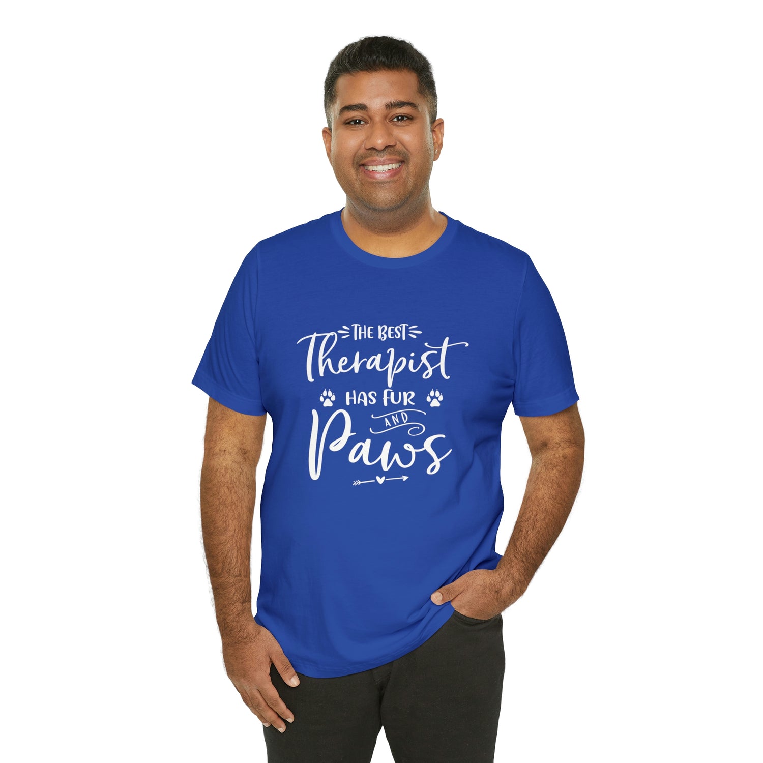 The Best Therapist Has Fur & Paws - Unisex Jersey Short Sleeve Tee