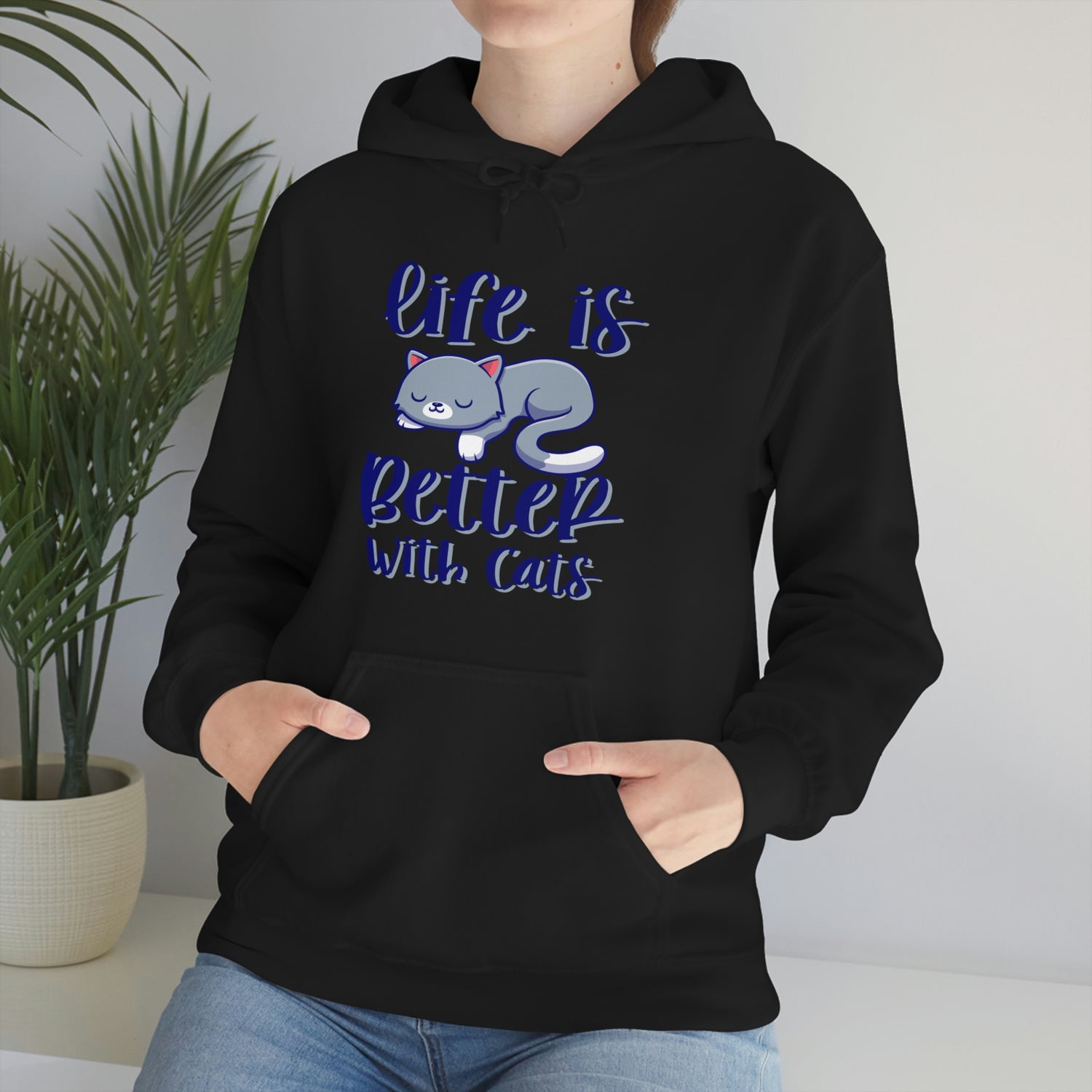 Life Is Better With Cats - Unisex Heavy Blend™ Hooded Sweatshirt