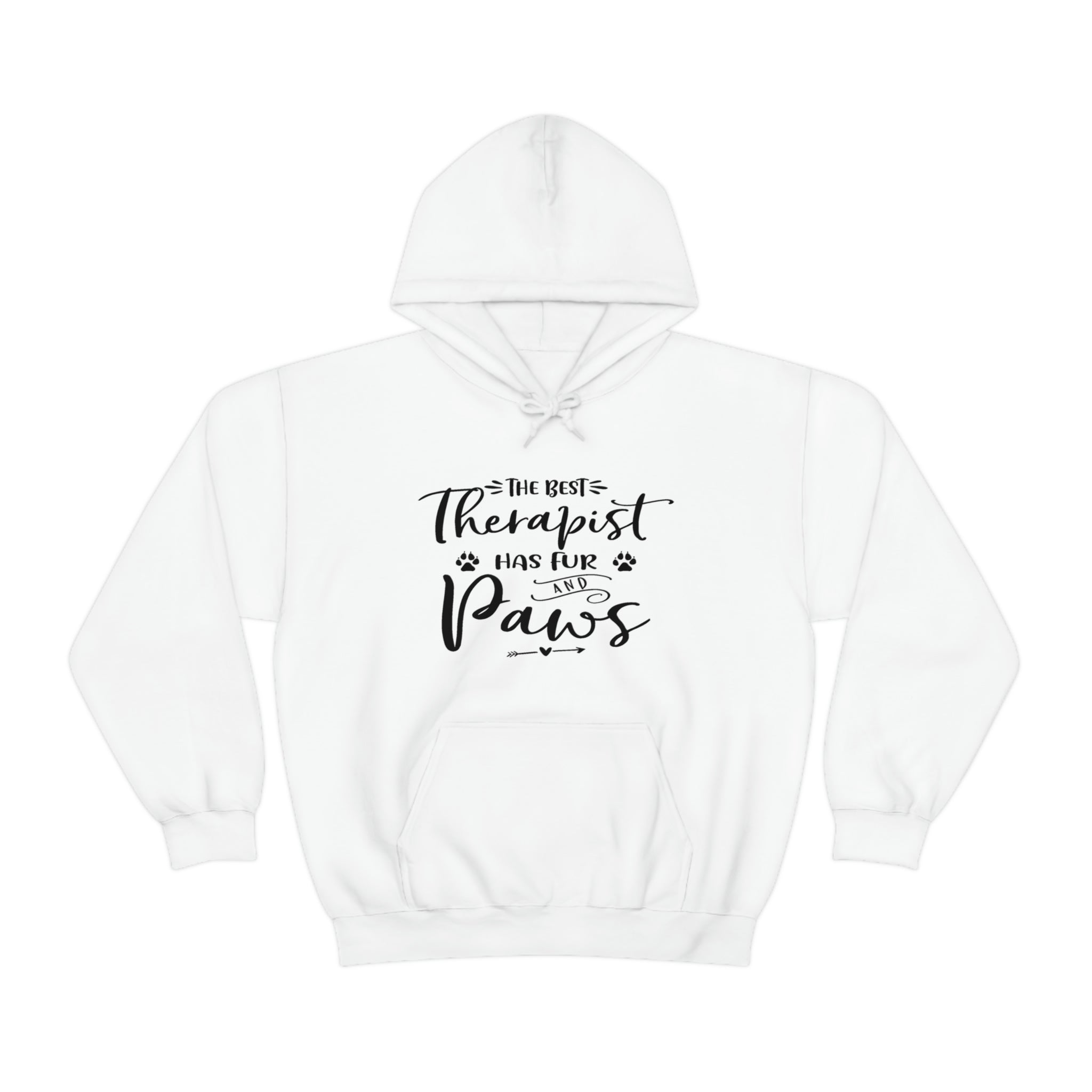 The Best Therapist Has Fur & Paws - Unisex Heavy Blend™ Hooded Sweatshirt