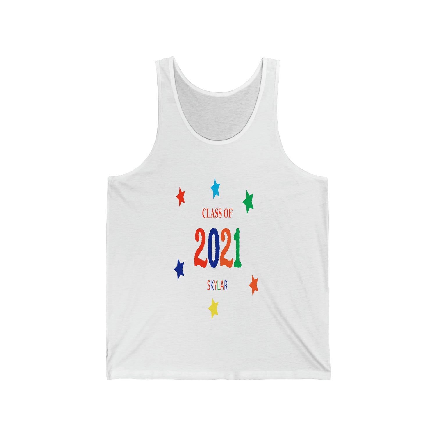 Class of ... with Year & Name Customizable - Unisex Jersey Tank Top