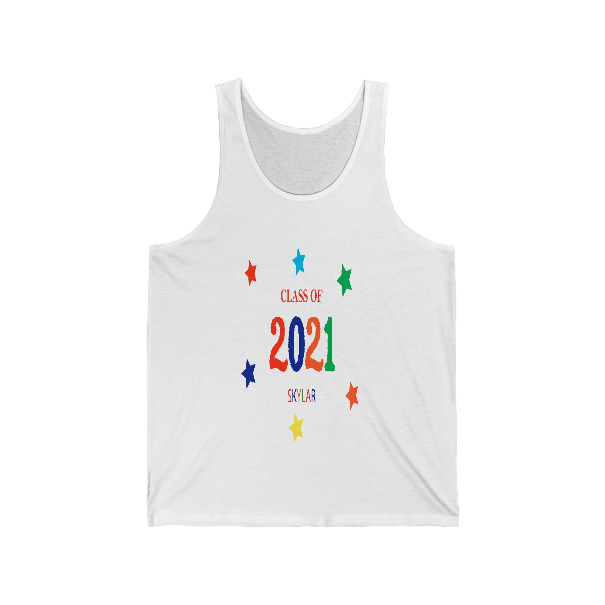Class of ... with Year & Name Customizable - Unisex Jersey Tank Top