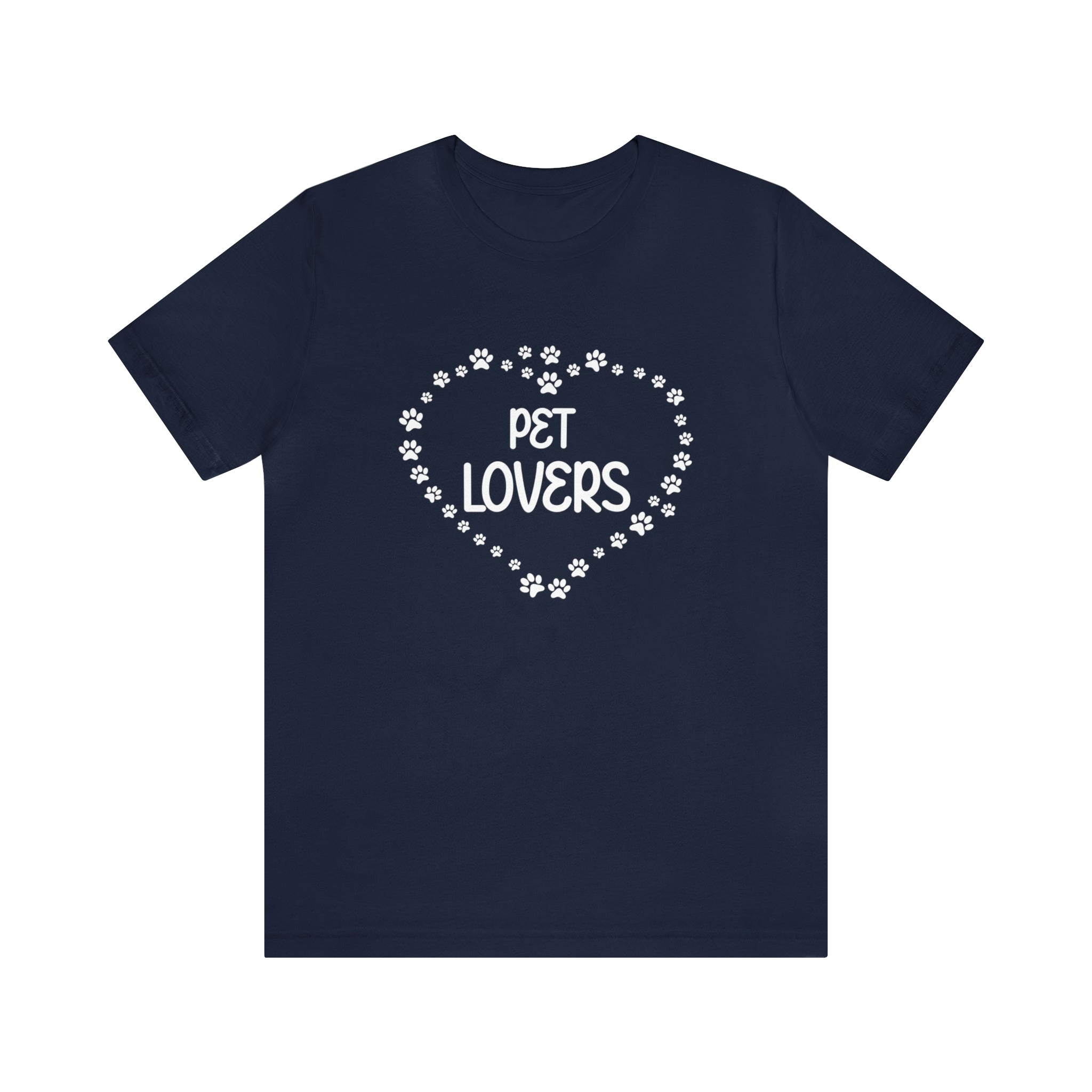 Pet Lovers With Paw Heart - Unisex Jersey Short Sleeve Tee