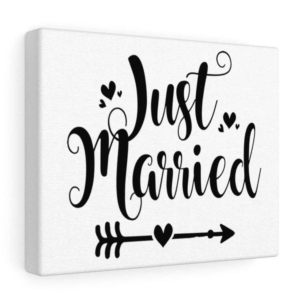 Just Married - White Canvas Print