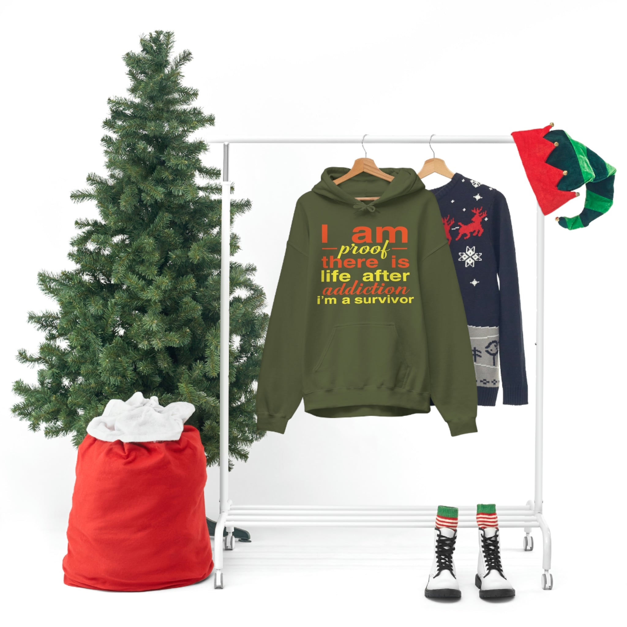 I Am Proof There Is Life After Addiction - Unisex Heavy Blend™ Hooded Sweatshirt