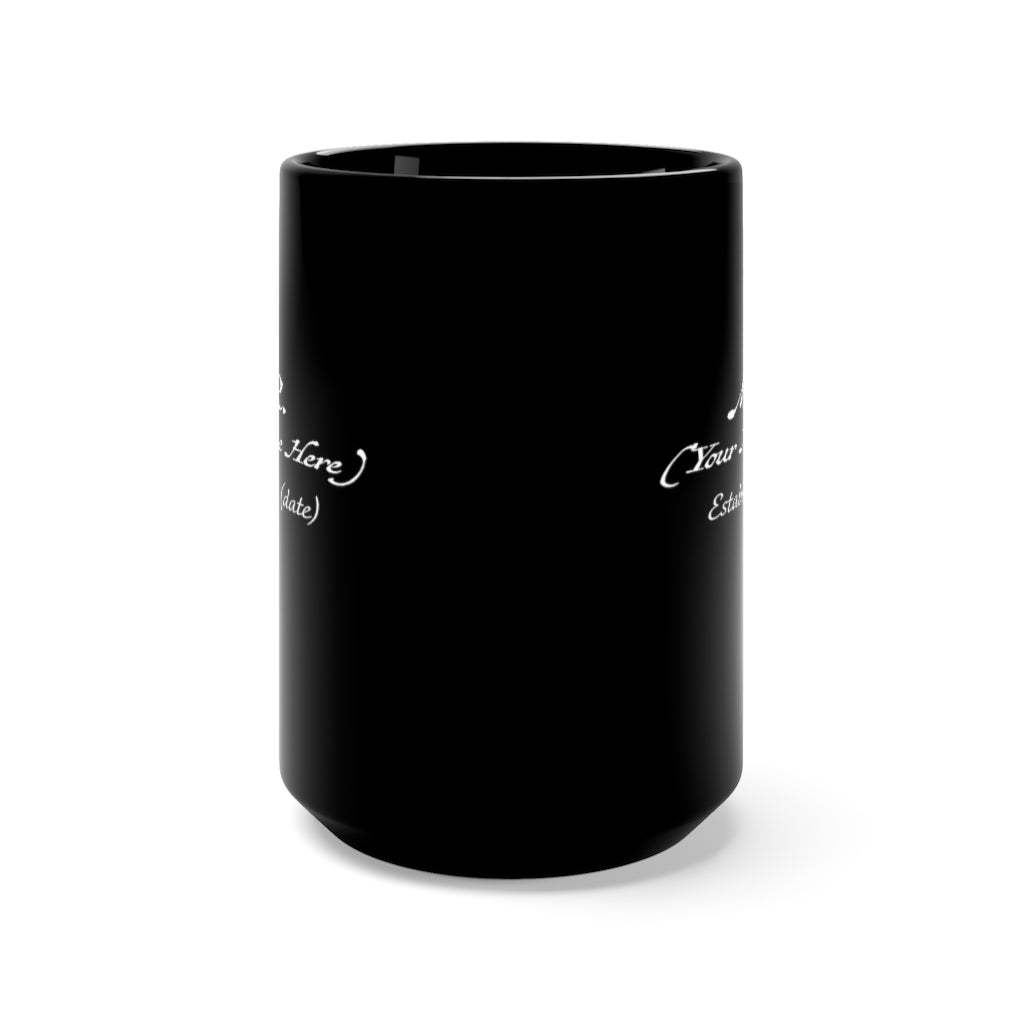Mr. Established Wedding Date & Name Customizable - Large 15oz Black Mug