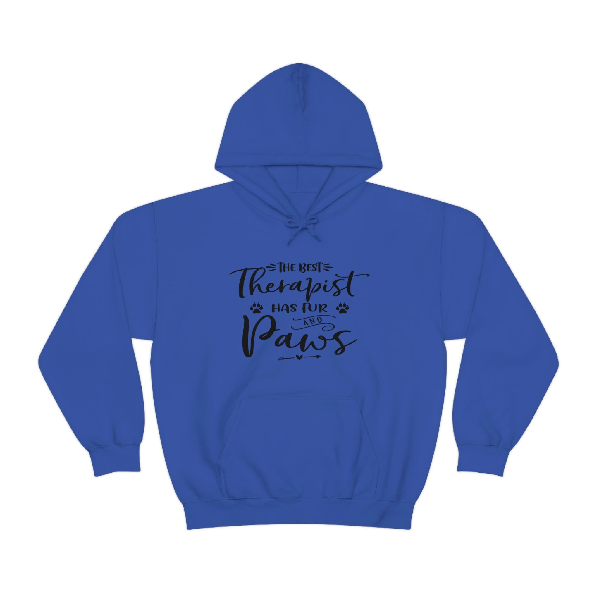 The Best Therapist Has Fur & Paws - Unisex Heavy Blend™ Hooded Sweatshirt