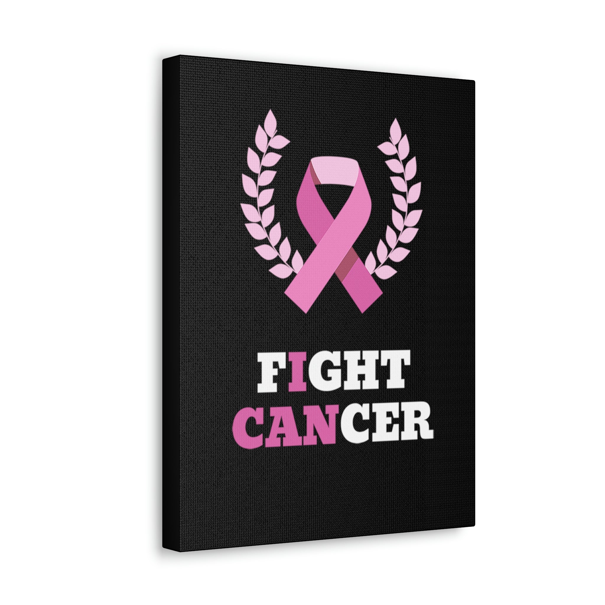 Fight Cancer I Can - Black Canvass Print