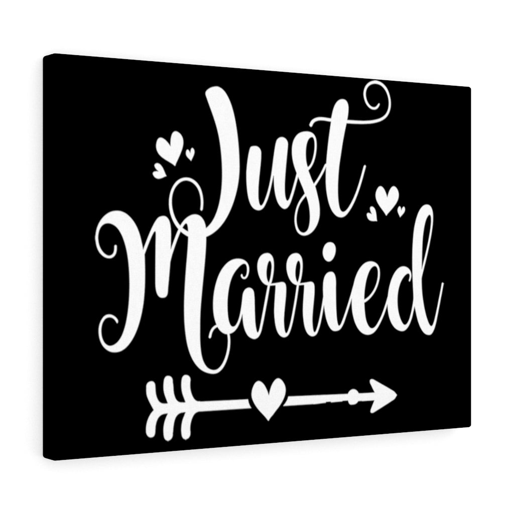 Just Married - Black Canvas Print