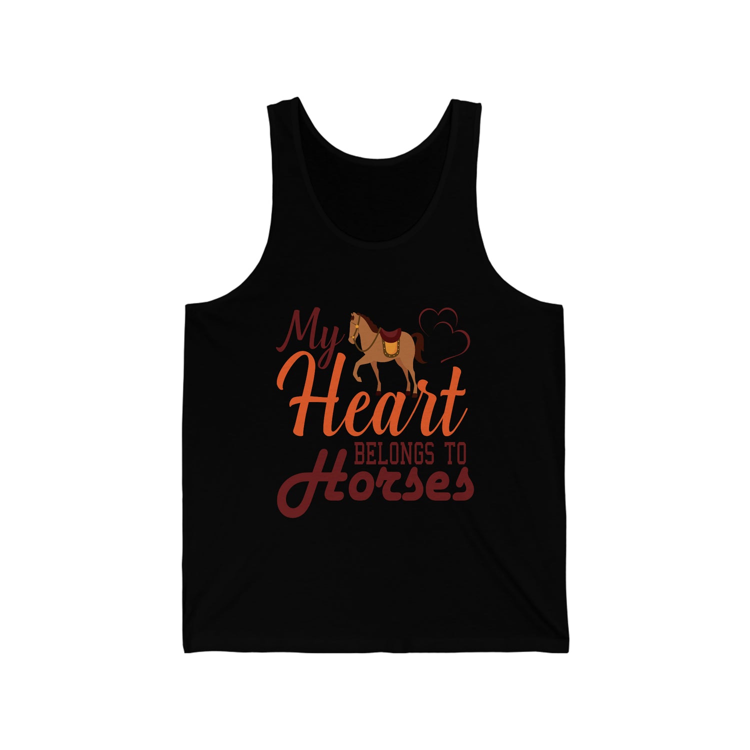 My Heart Belongs To Horses  - Unisex Jersey Tank Top