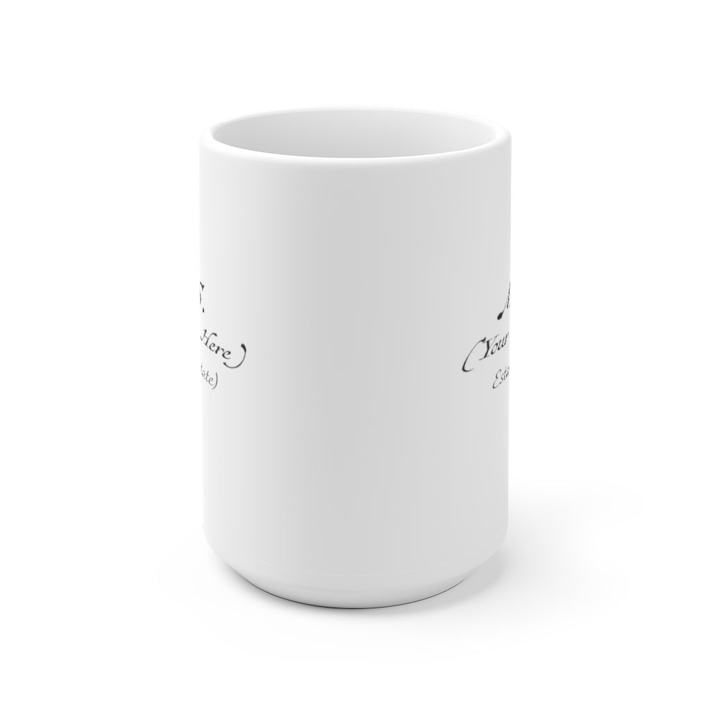 Mrs. Established Wedding Date  & Name Customizable - White Ceramic Mug 2 sizes Available