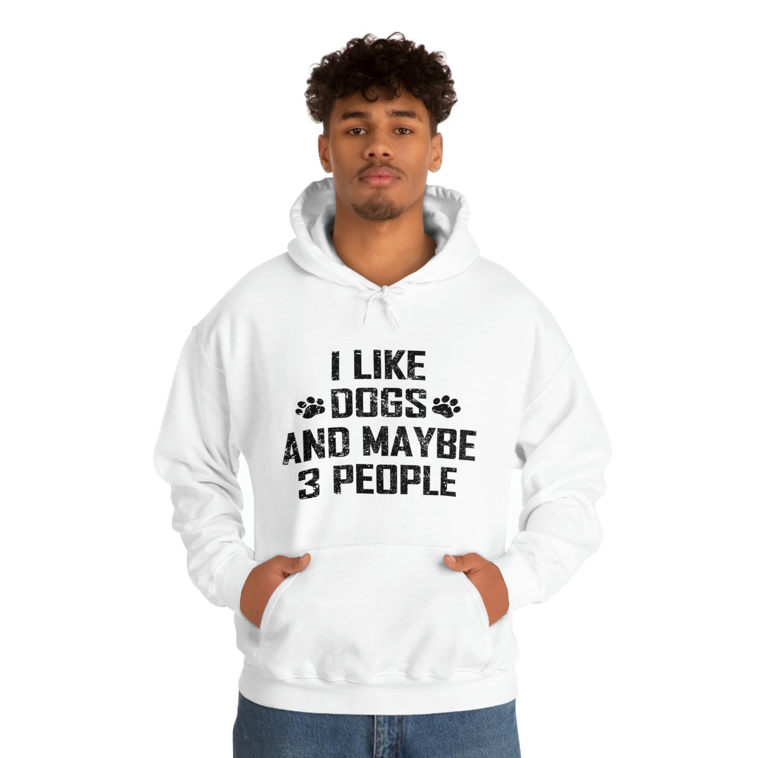 I Like Dogs & Maybe 3 People - Unisex Heavy Blend™ Hooded Sweatshirt