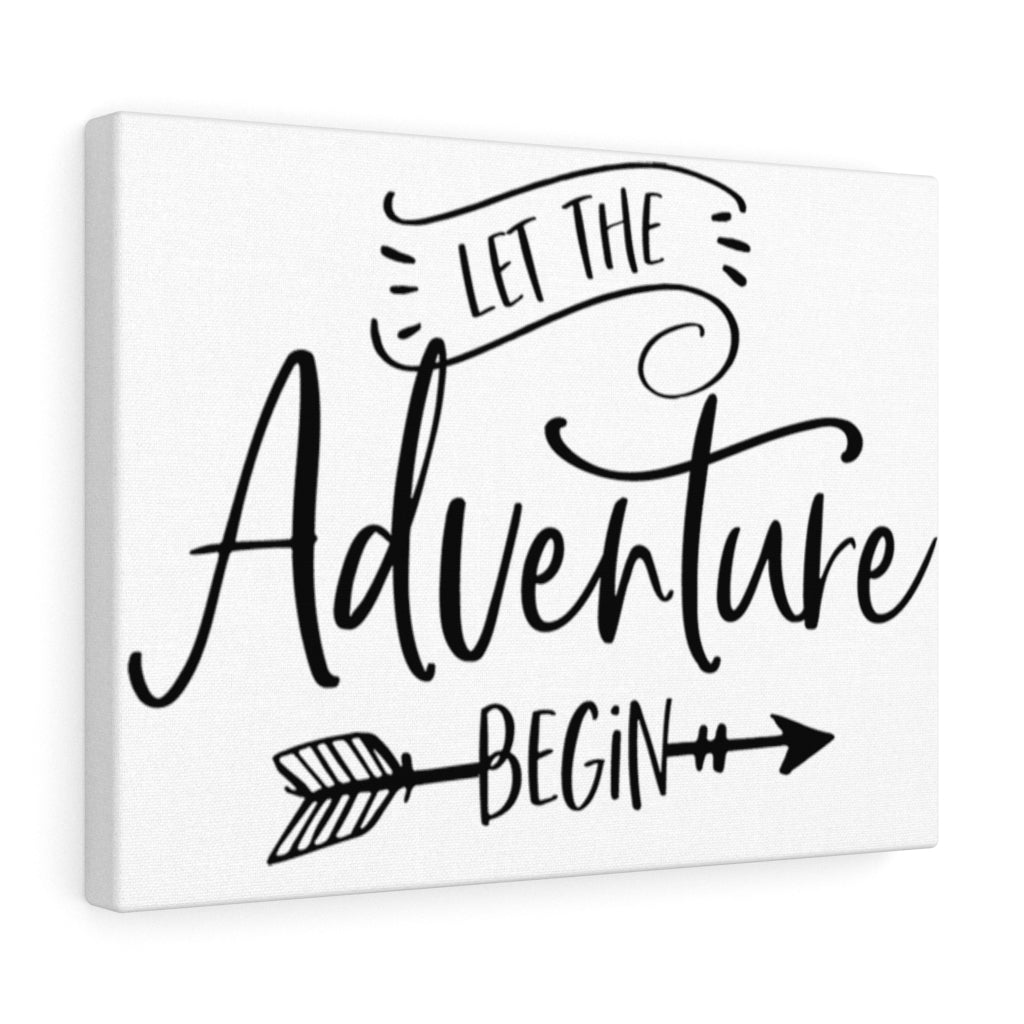Let The Adventure Begin - White Canvas Print
