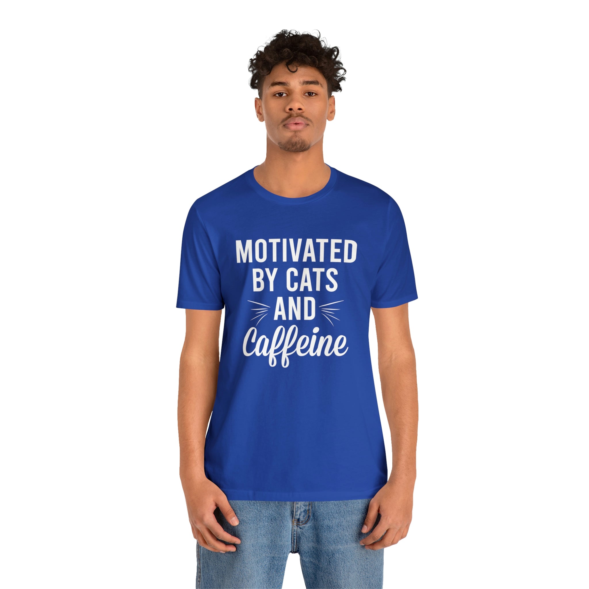 Motivated By Cats & Caffeine - Unisex Jersey Short Sleeve Tee