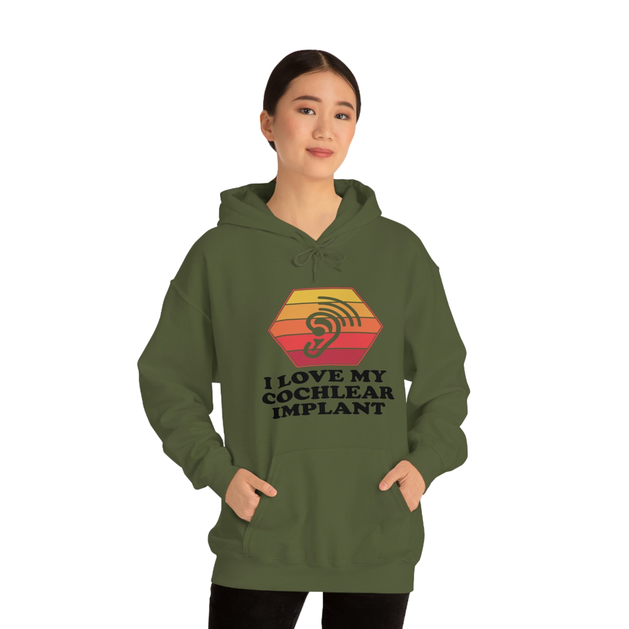 I Love My Cochlear Implant - Unisex Heavy Blend™ Hooded Sweatshirt