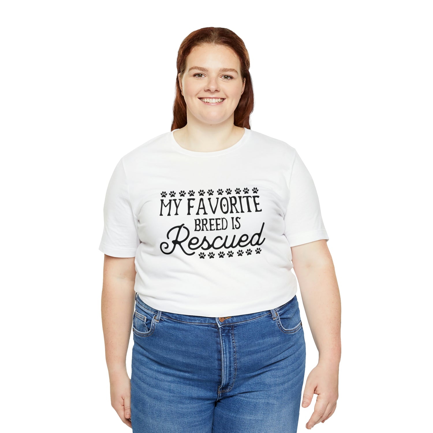 My Favorite Breed Is Rescued - Unisex Jersey Short Sleeve Tee