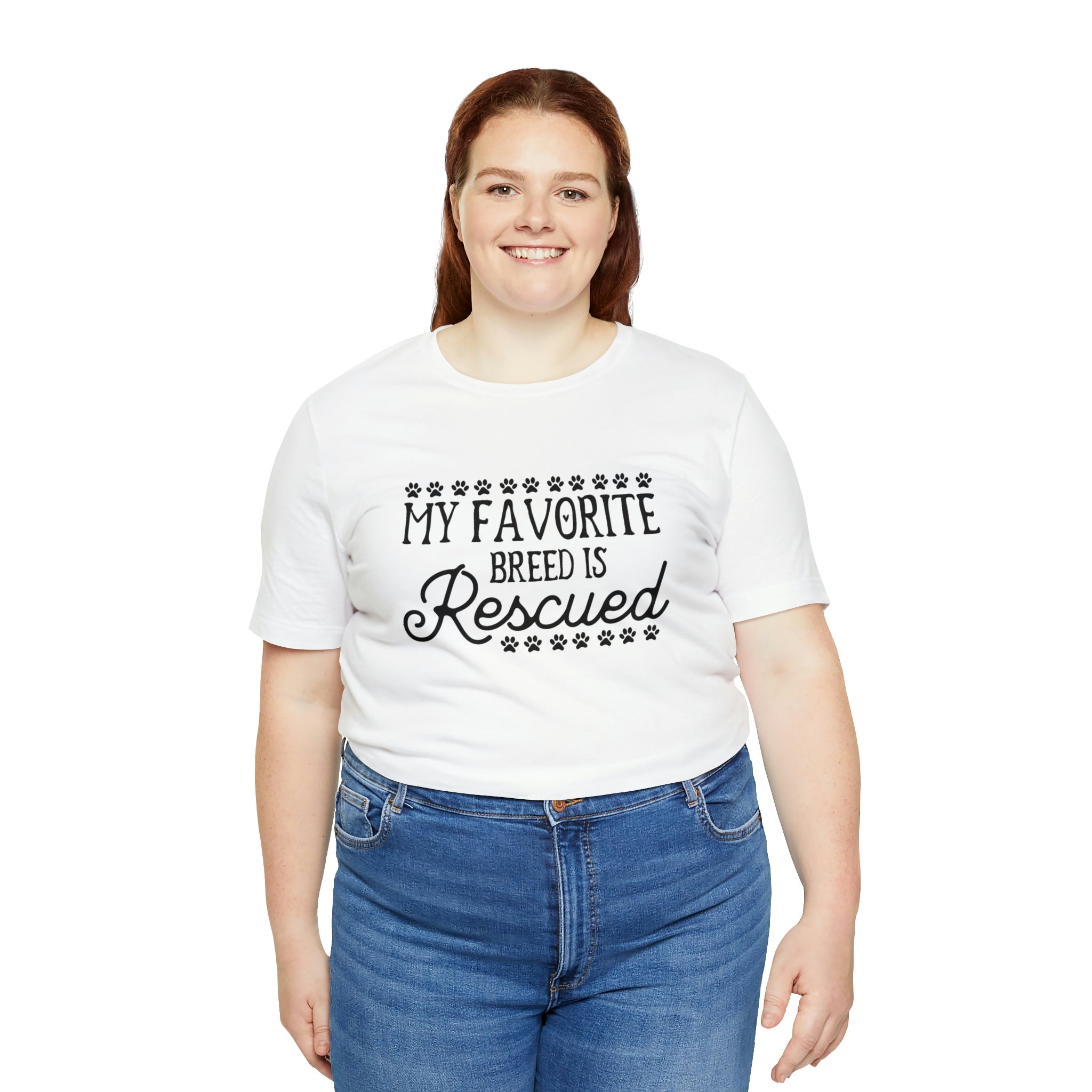 My Favorite Breed Is Rescued - Unisex Jersey Short Sleeve Tee