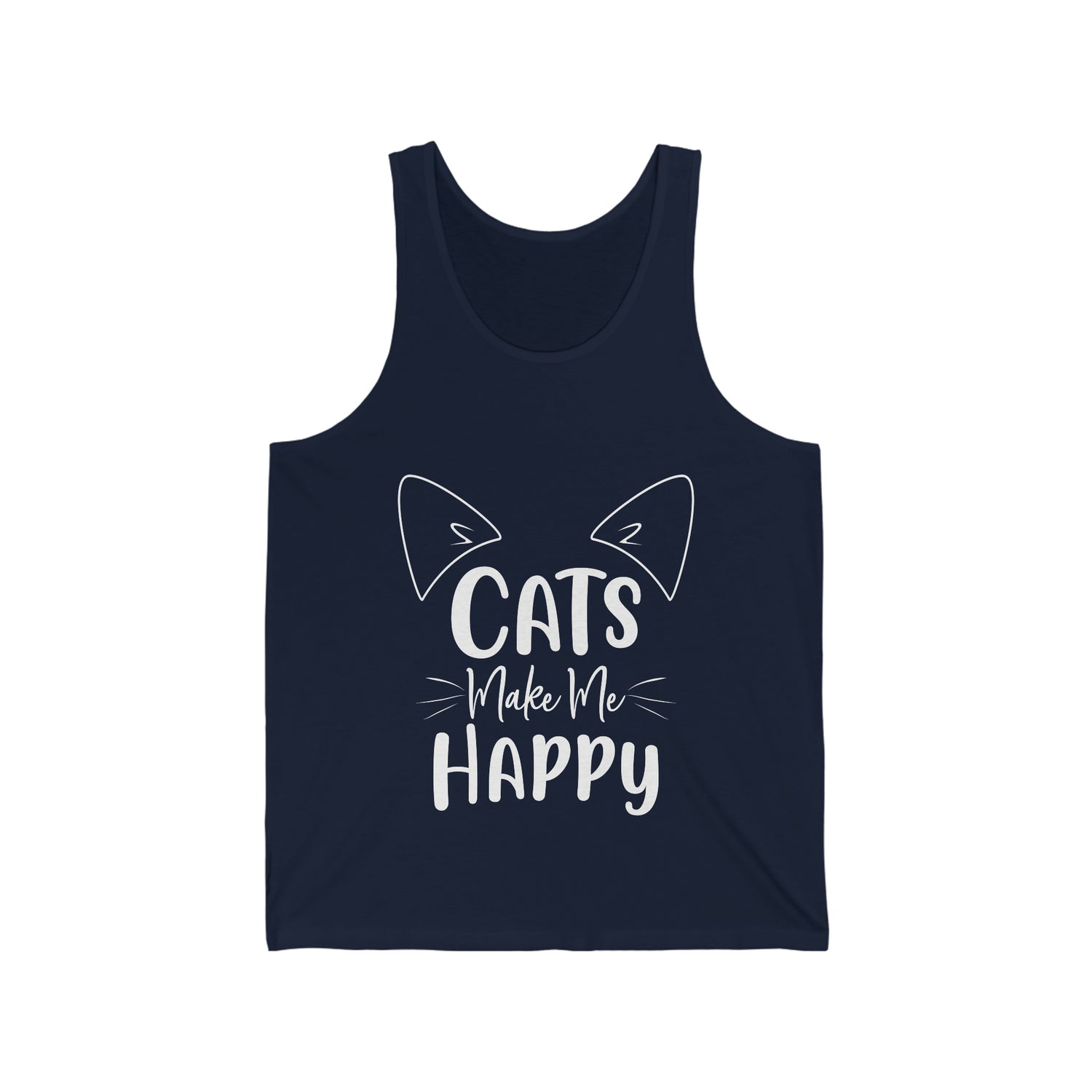 Cats Make Me Happy - Unisex Jersey Tank Top