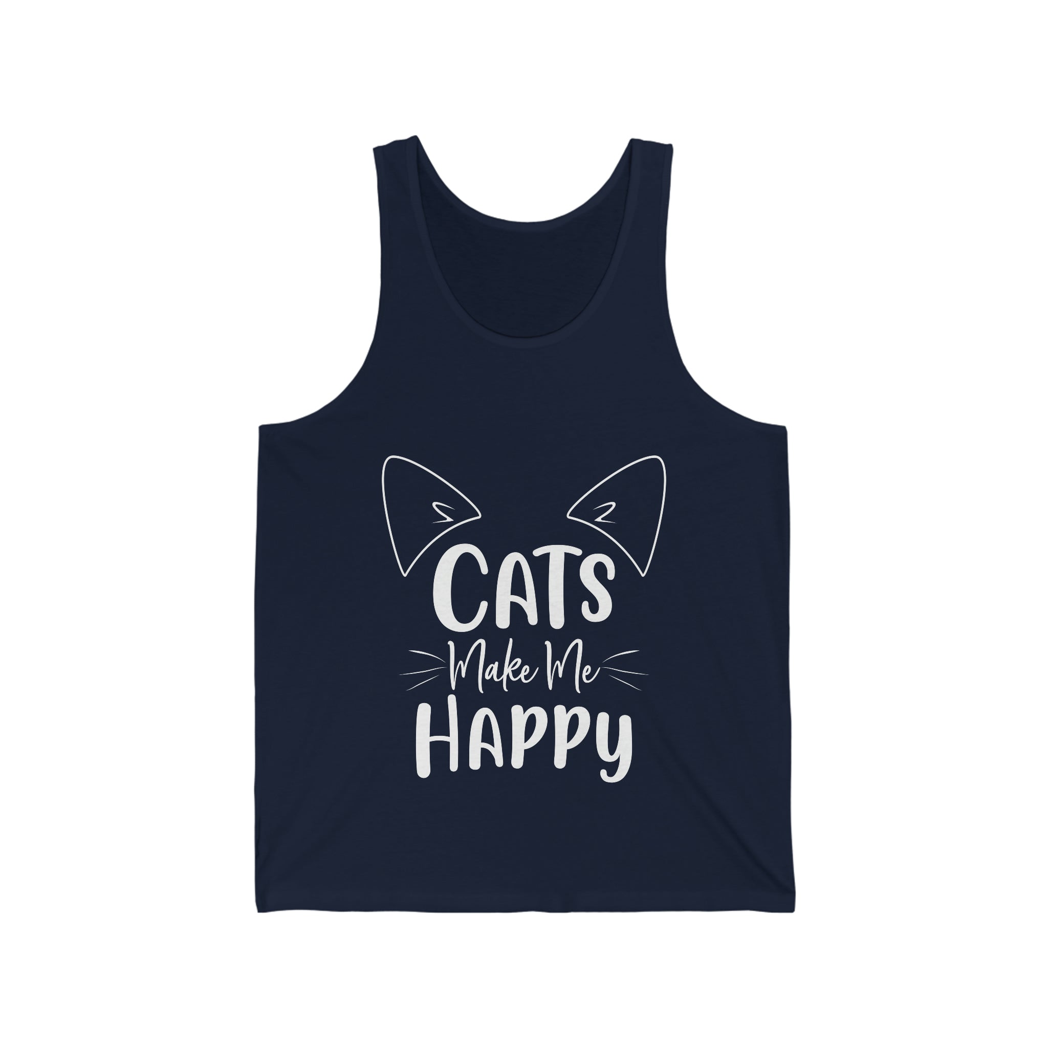 Cats Make Me Happy - Unisex Jersey Tank Top