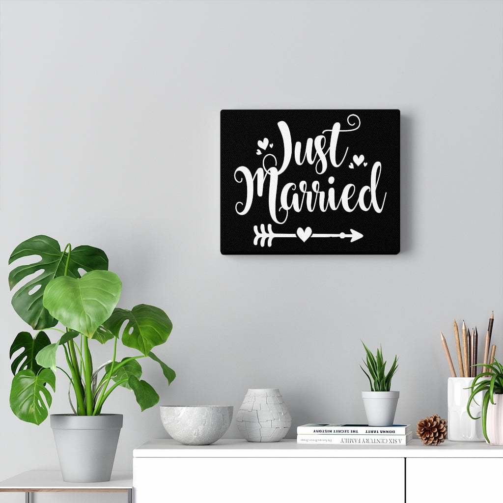 Just Married - Black Canvas Print