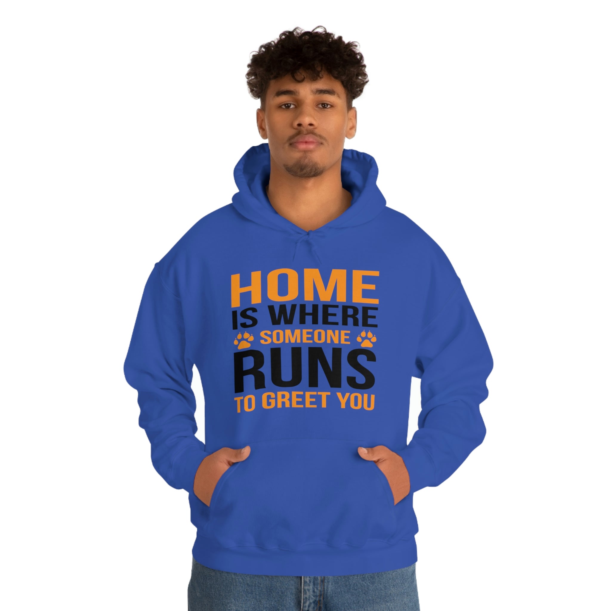 Home Is Where Someone Runs To Greet You - Unisex Heavy Blend™ Hooded Sweatshirt