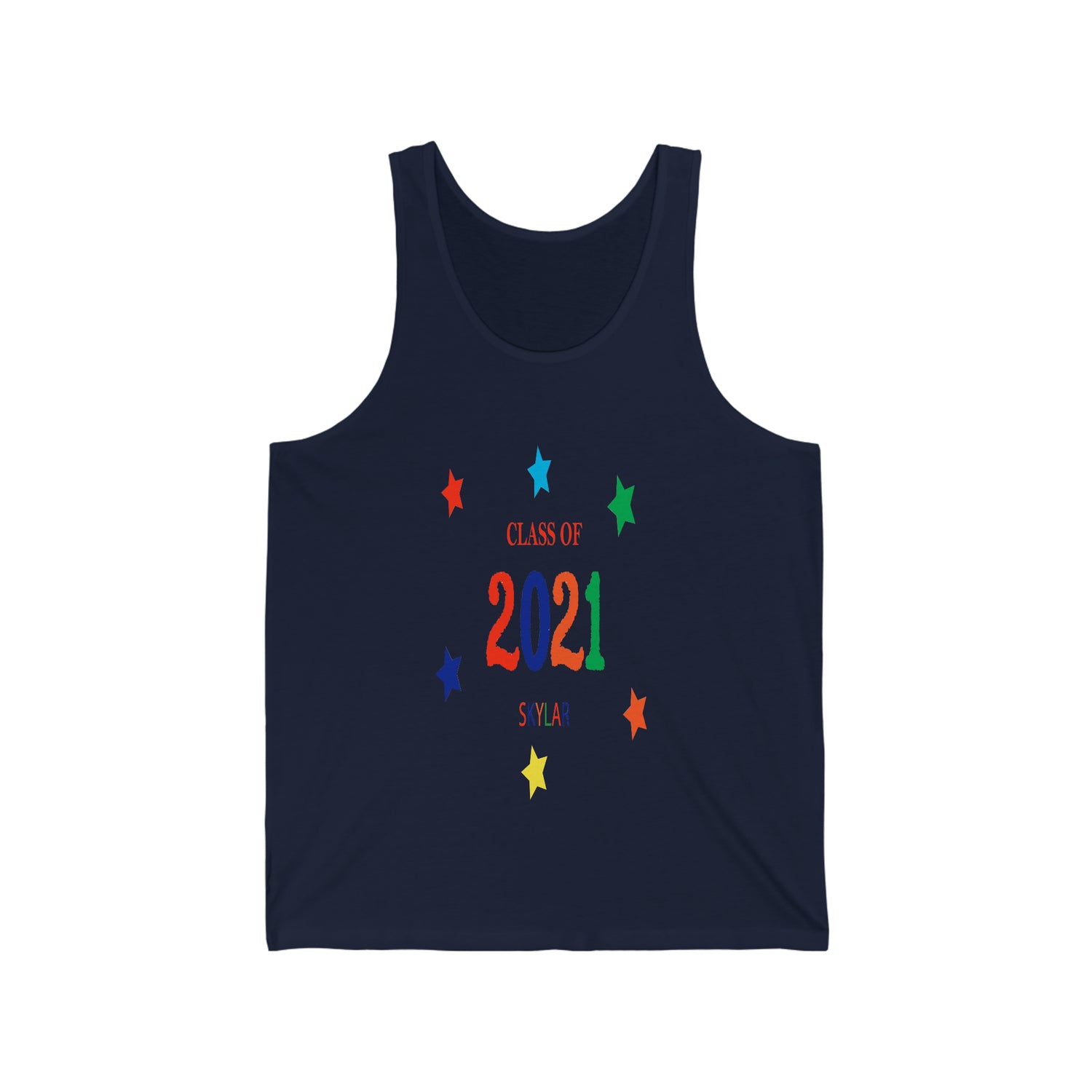 Class of ... with Year & Name Customizable - Unisex Jersey Tank Top