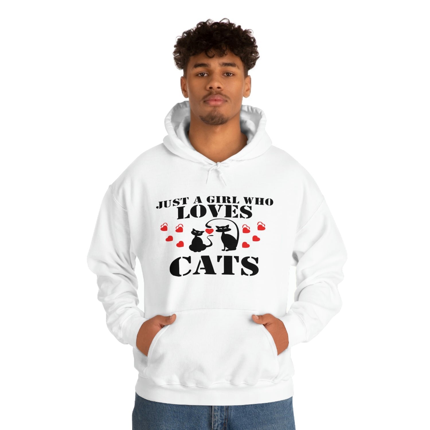 Just a Girl Who Loves Cats - Unisex Heavy Blend™ Hooded Sweatshirt