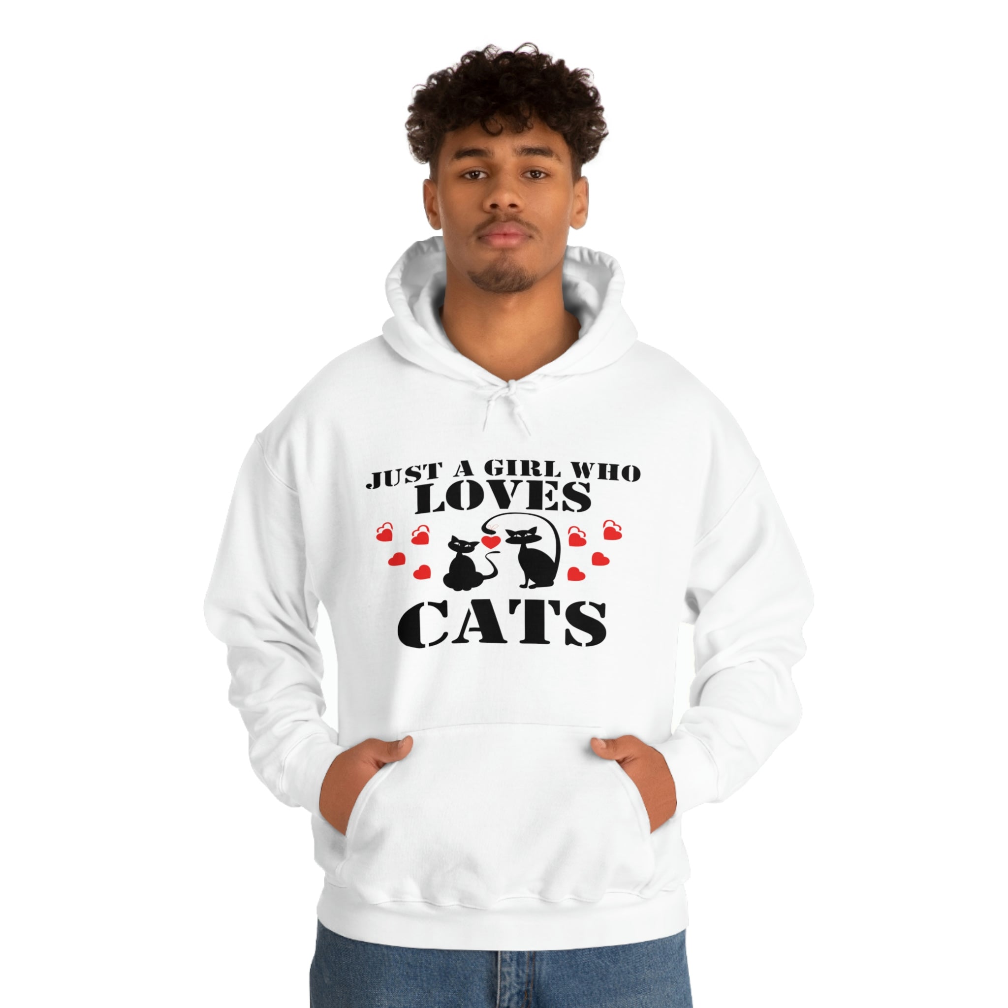 Just a Girl Who Loves Cats - Unisex Heavy Blend™ Hooded Sweatshirt