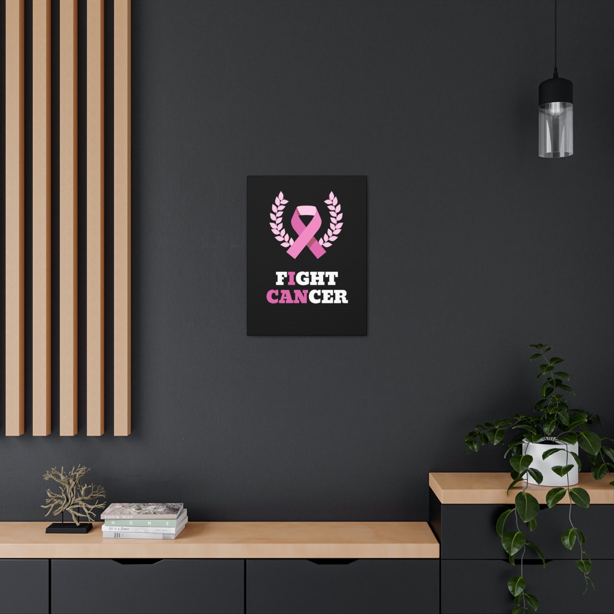 Fight Cancer I Can - Black Canvass Print
