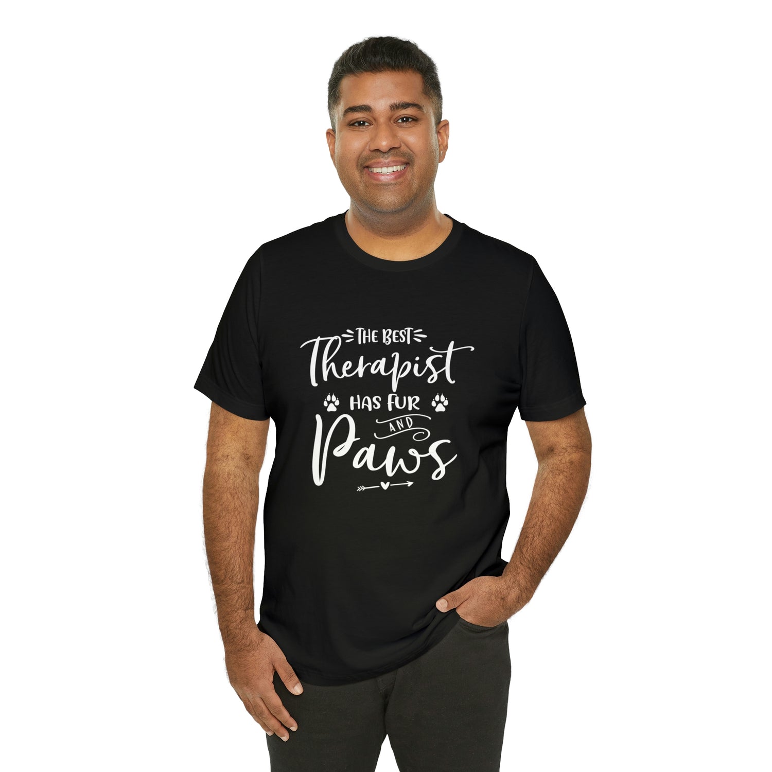 The Best Therapist Has Fur & Paws - Unisex Jersey Short Sleeve Tee