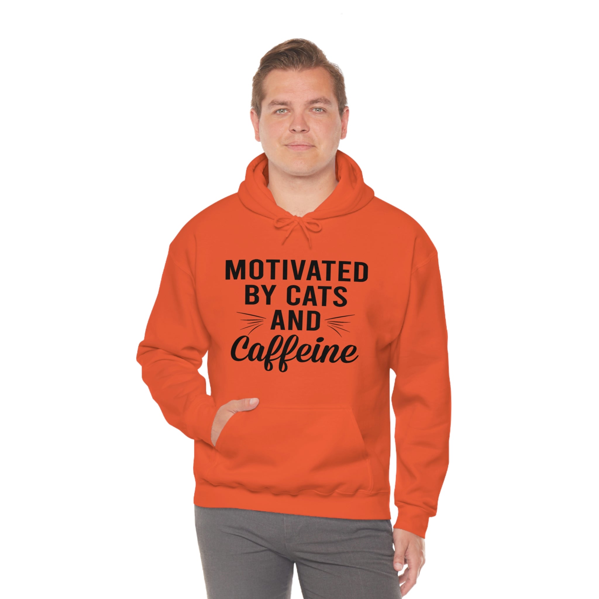 Motivated By Cats & Caffeine - Unisex Heavy Blend™ Hooded Sweatshirt